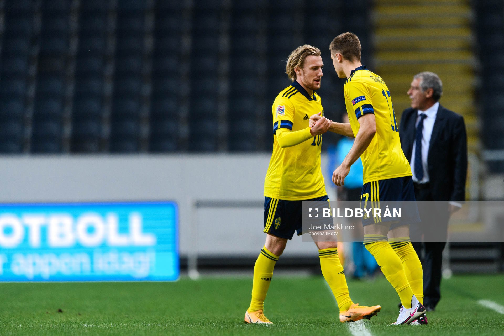 Emil Forsberg and Mattias Svanberg of Sweden