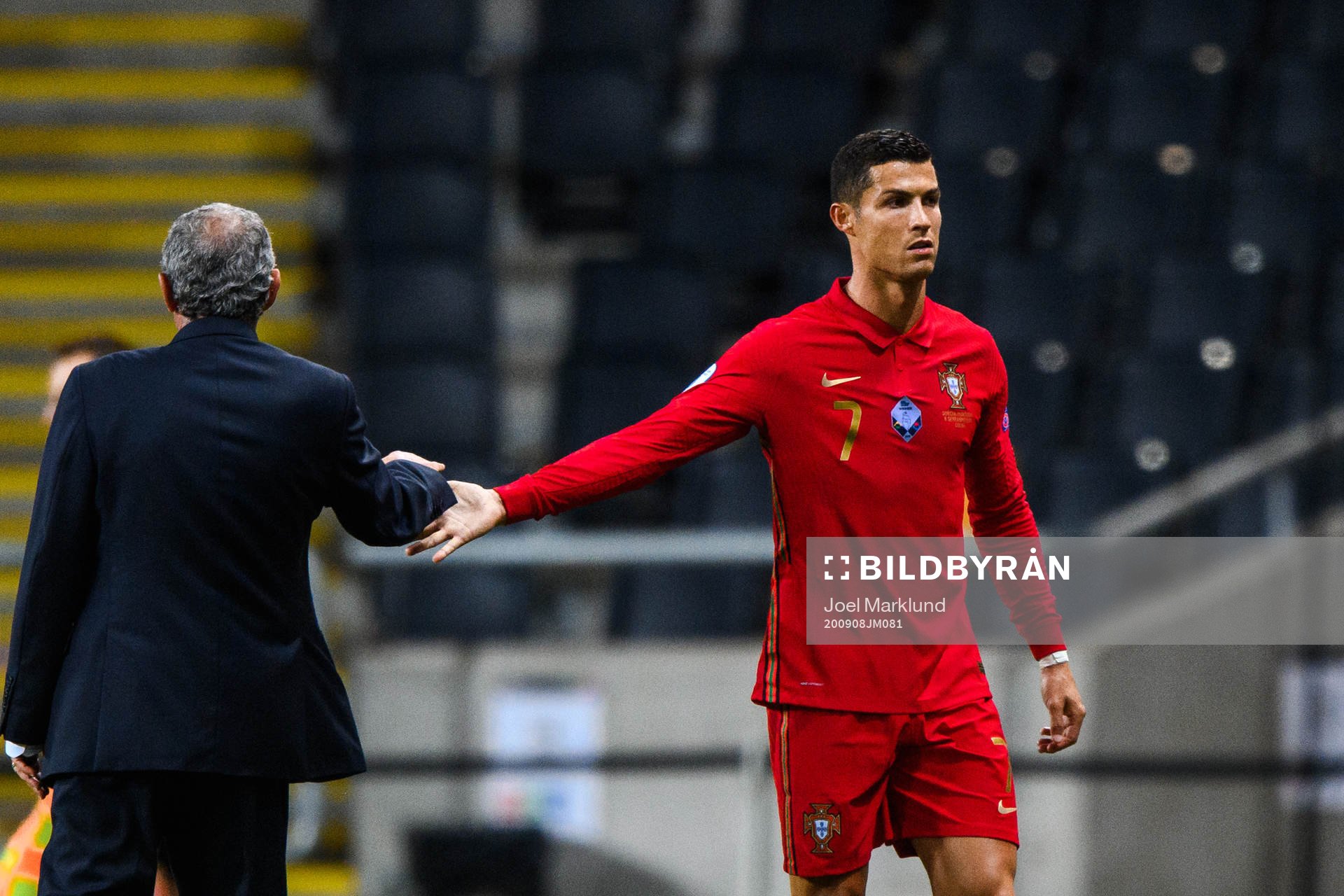 head coach Fernando Santos and Cristiano Ronaldo of Portugal