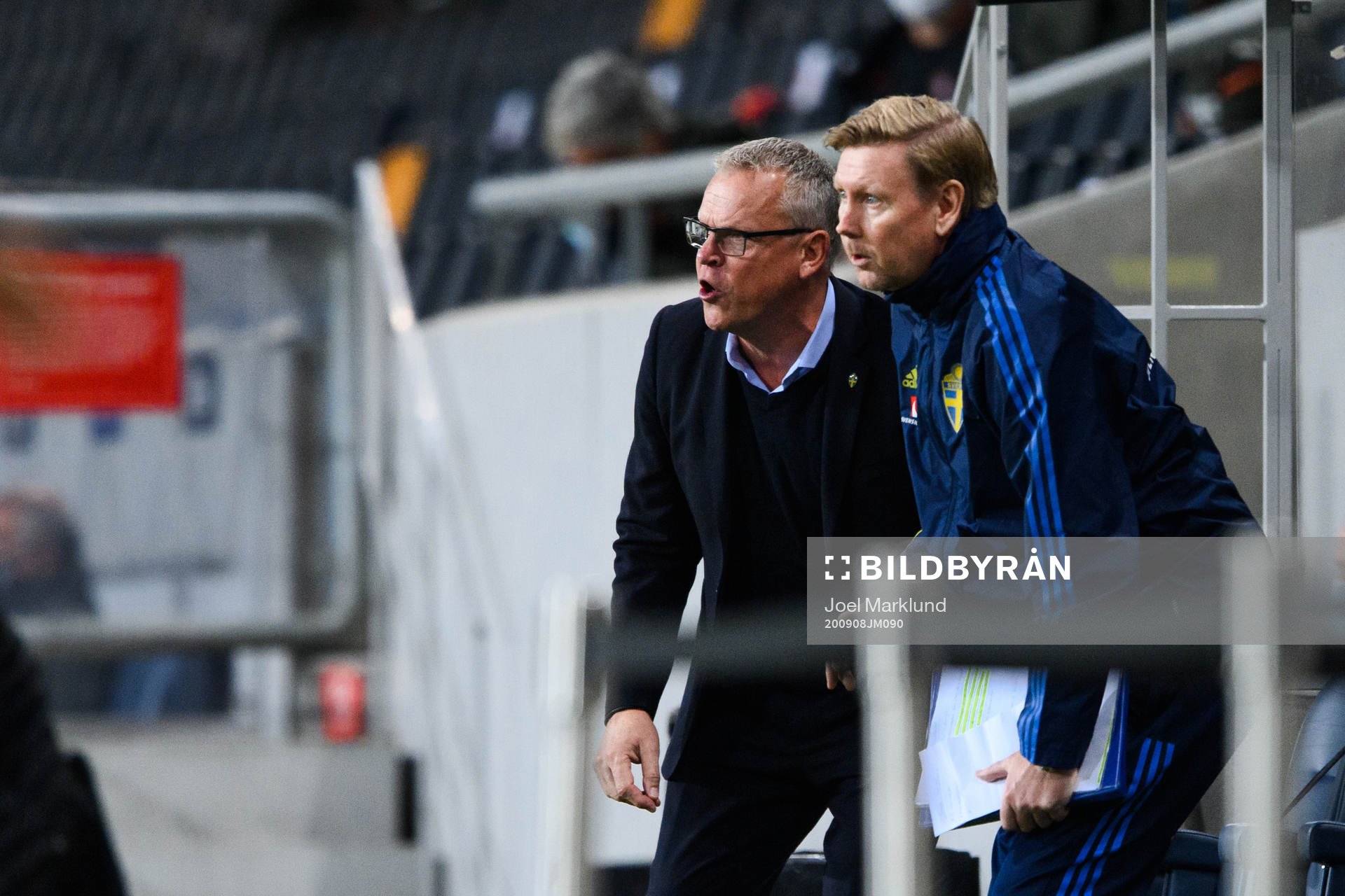 Head coach Janne Andersson and assistant coach Peter