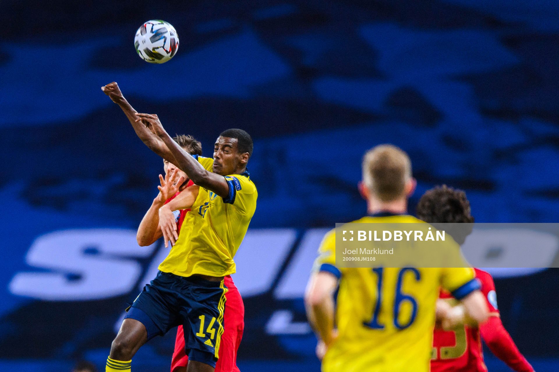 Alexander Isak of Sweden and Ruben Dias of Portugal