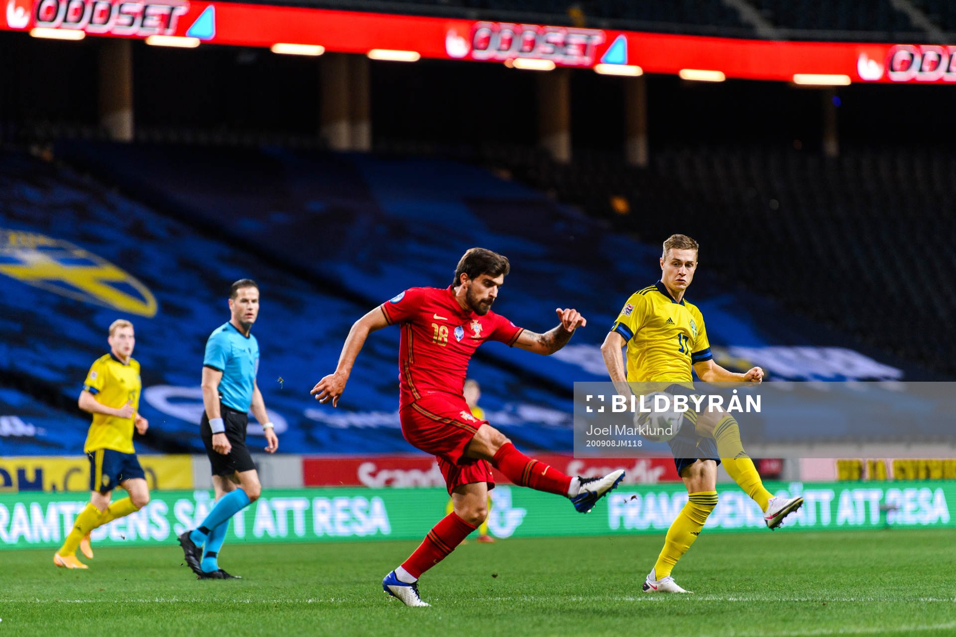 Ruben Neves of Portugal and Mattias Svanberg of Sweden