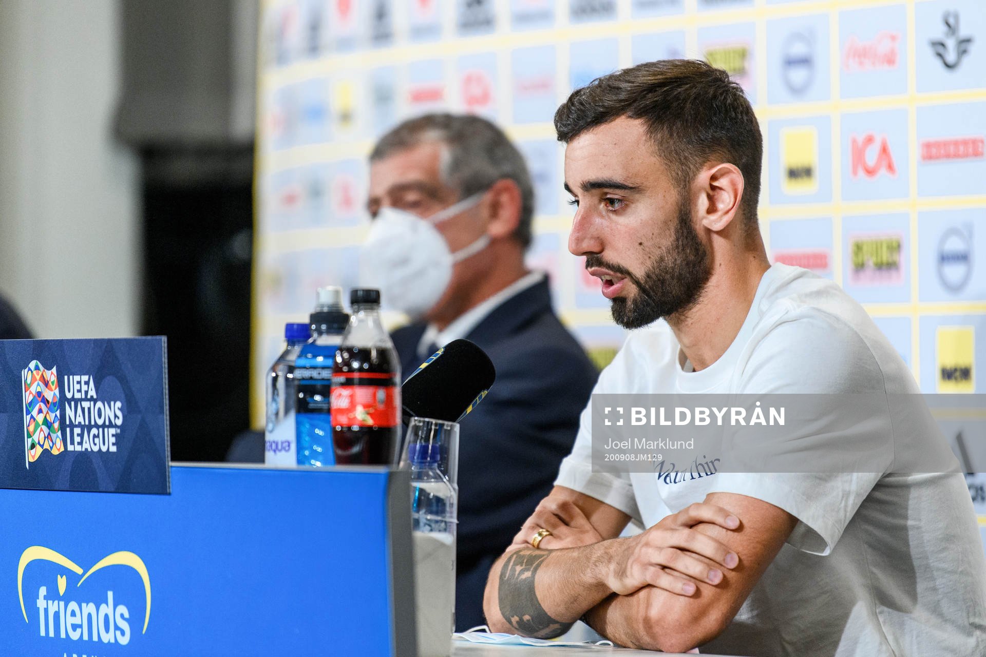 Bruno Fernandes of Portugal at a press conference