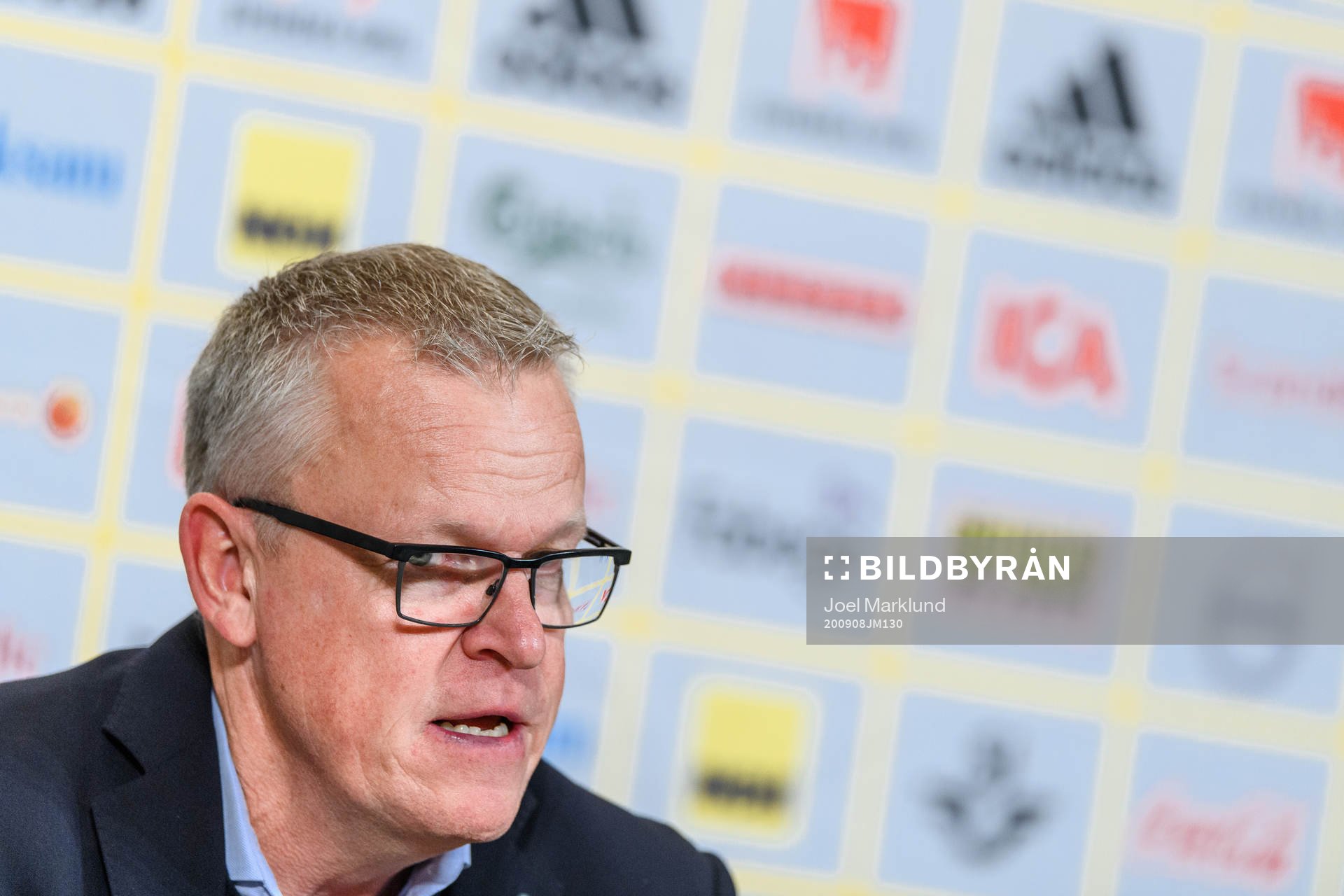 Head coach Janne Andersson of Sweden at a press conference