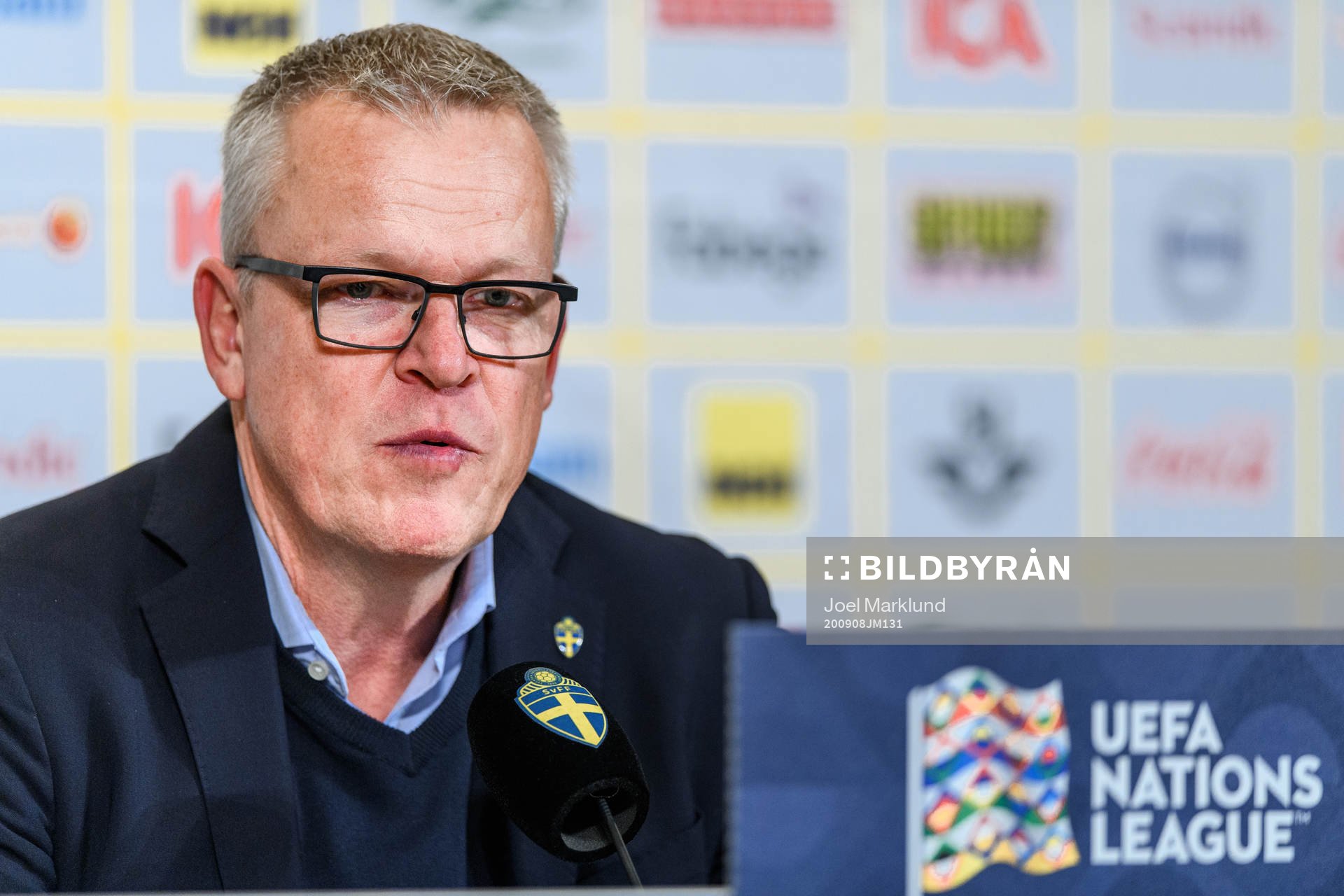 Head coach Janne Andersson of Sweden at a press conference