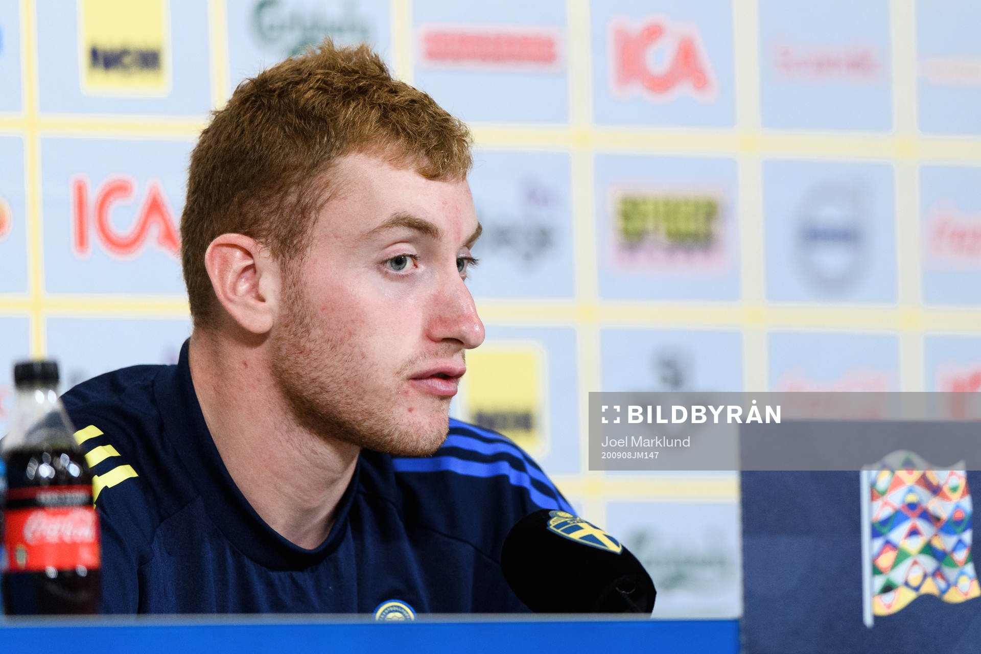 Dejan Kulusevski of Sweden at a press conference