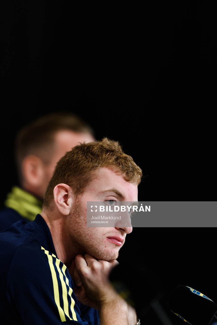 Dejan Kulusevski of Sweden at a press conference