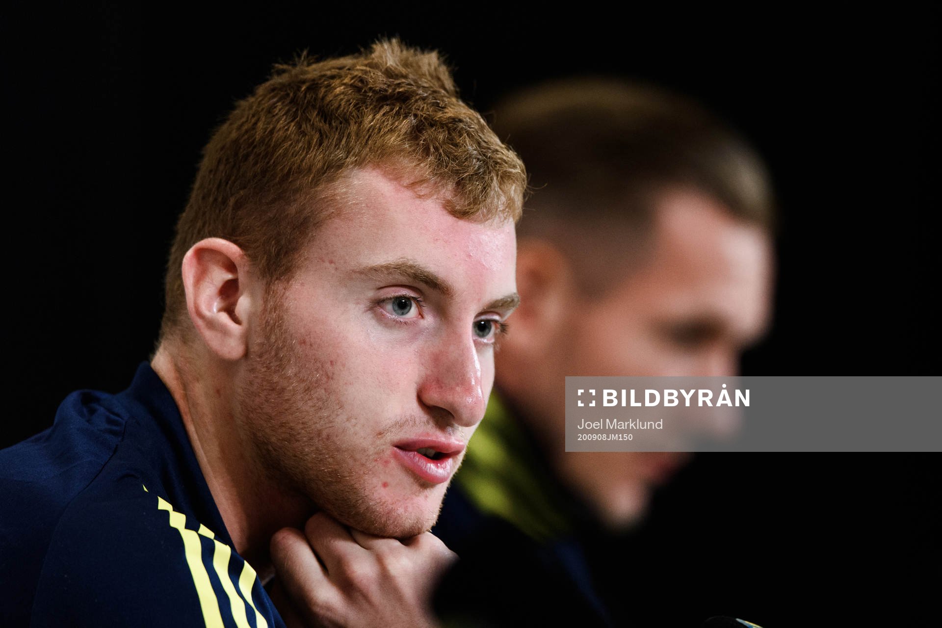 Dejan Kulusevski of Sweden at a press conference