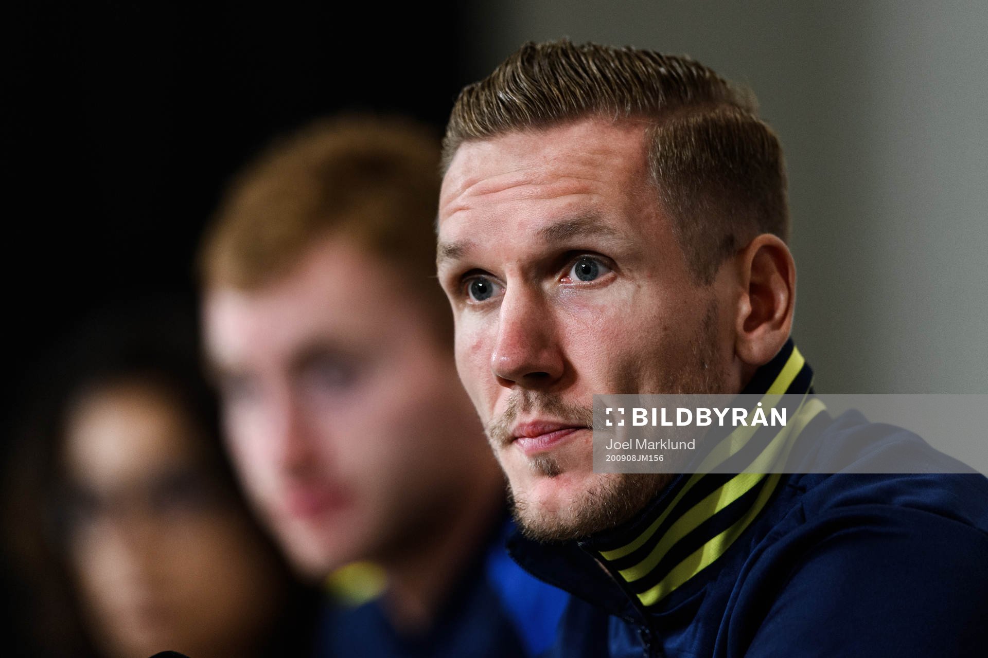 Goalkeeper Robin Olsen of Sweden at a press conference