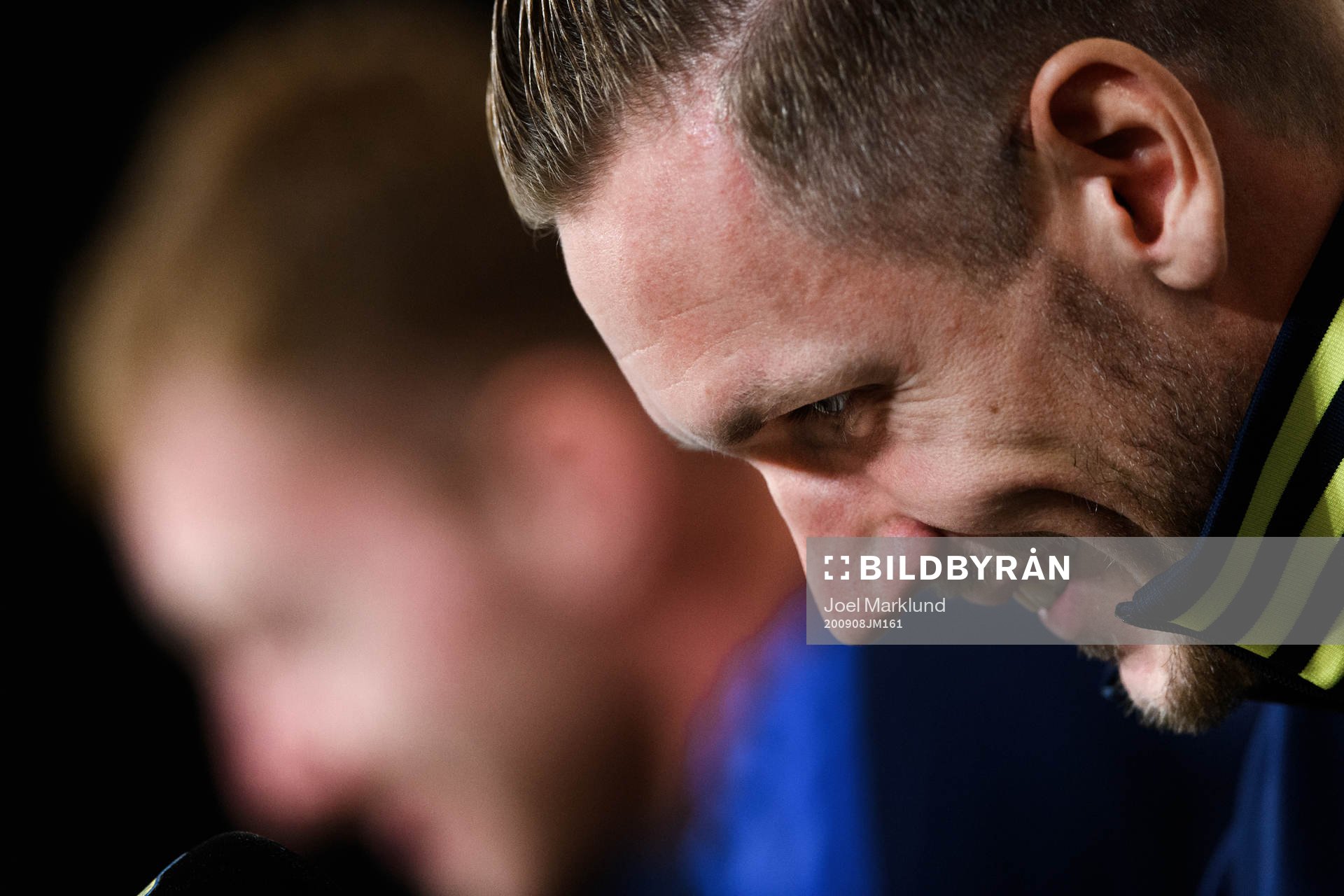 Goalkeeper Robin Olsen of Sweden at a press conference