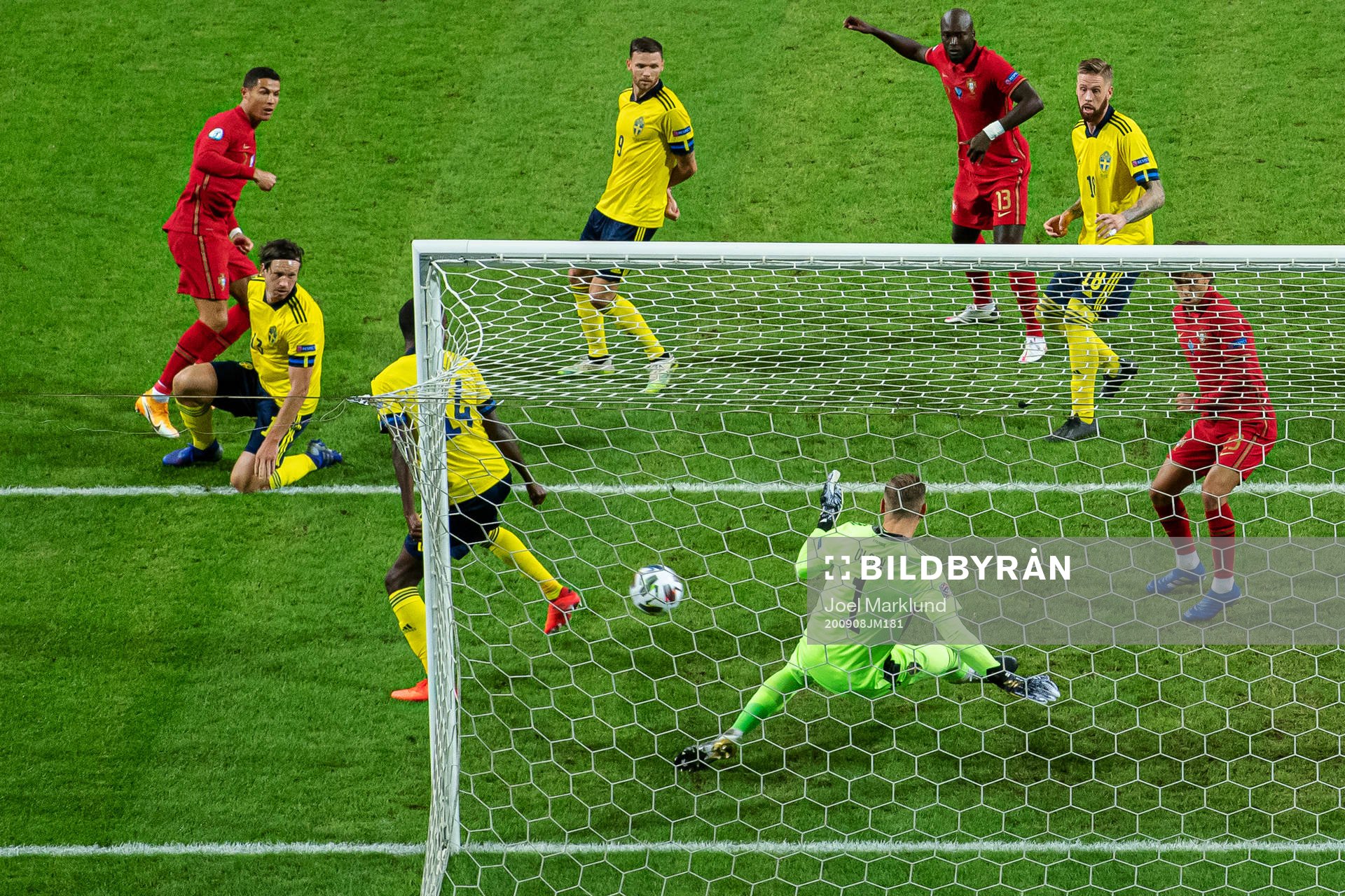 Cristiano Ronaldo of Portugal with a shot against