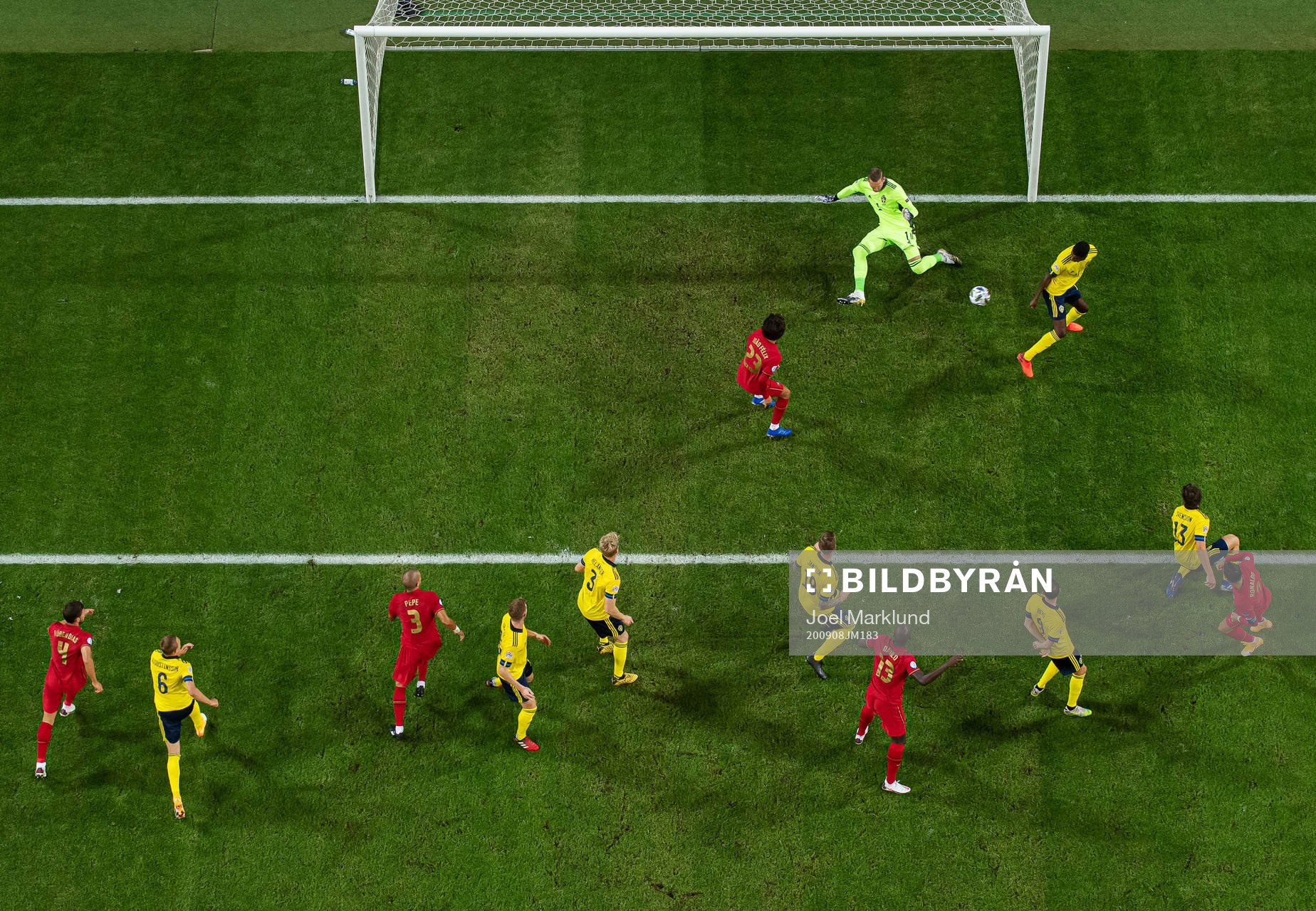 Cristiano Ronaldo of Portugal with a shot against