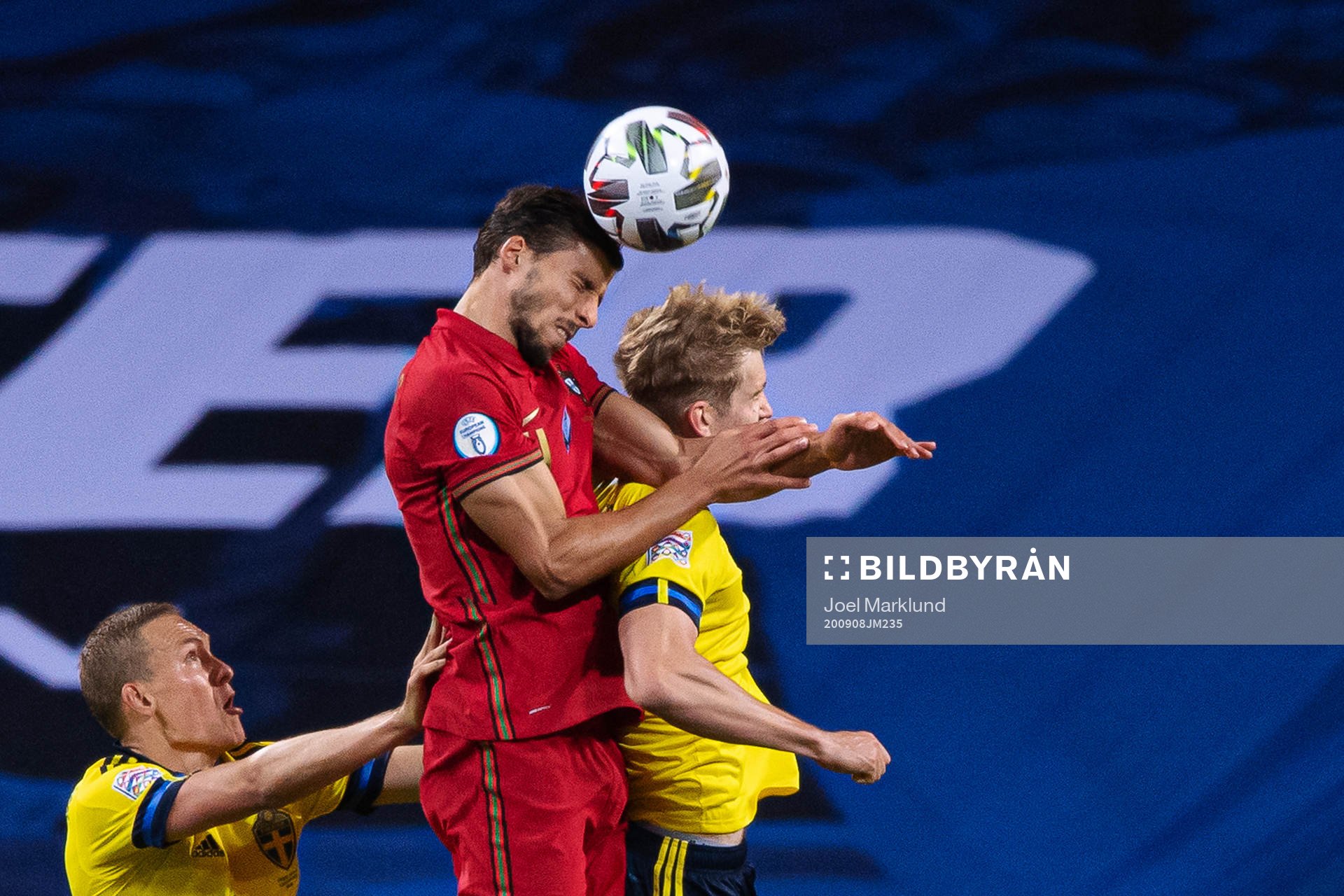 Ludwig Augustinsson and Filip Helander of Sweden are being