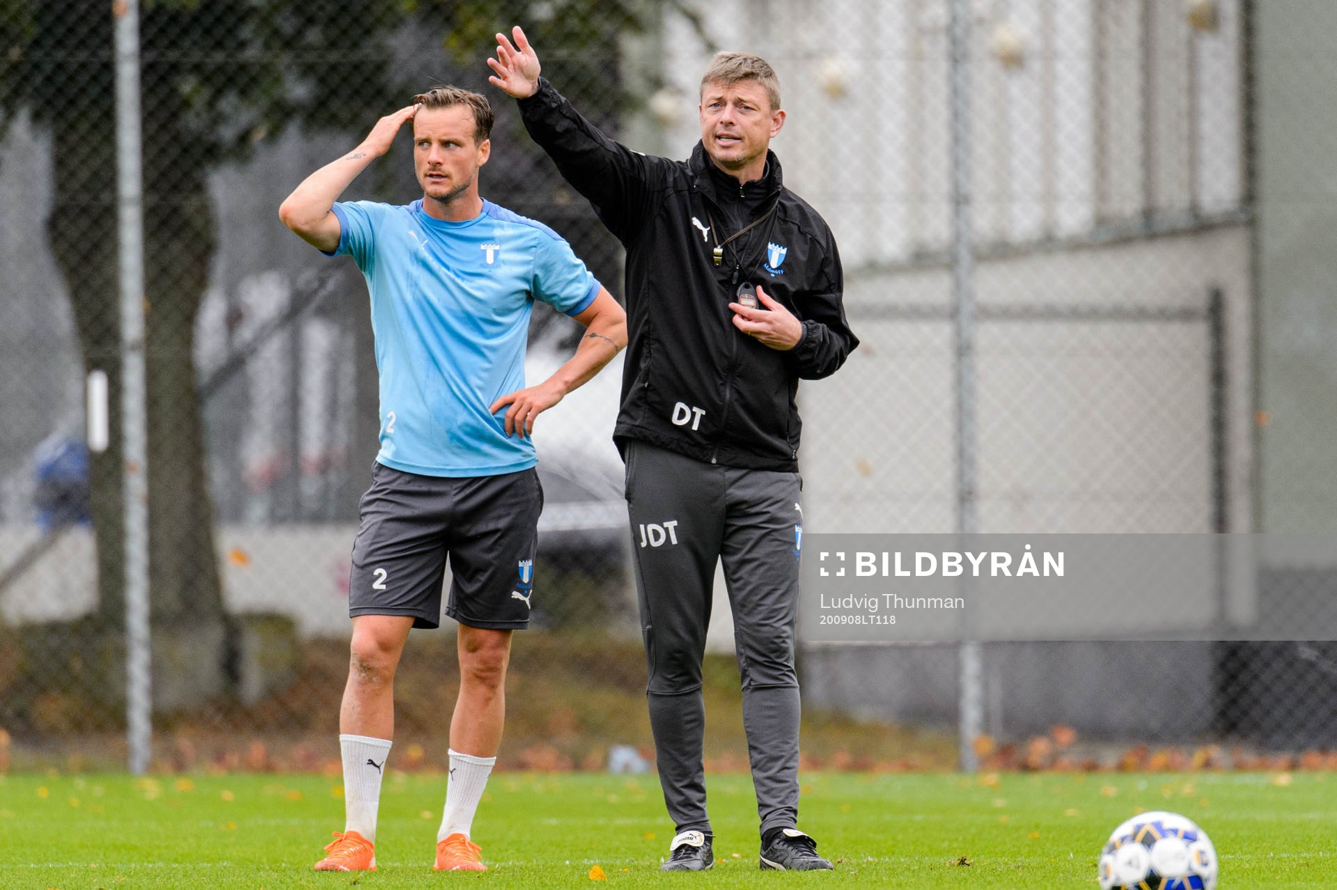 Eric Larsson och tränare Jon Dahl Tomasson