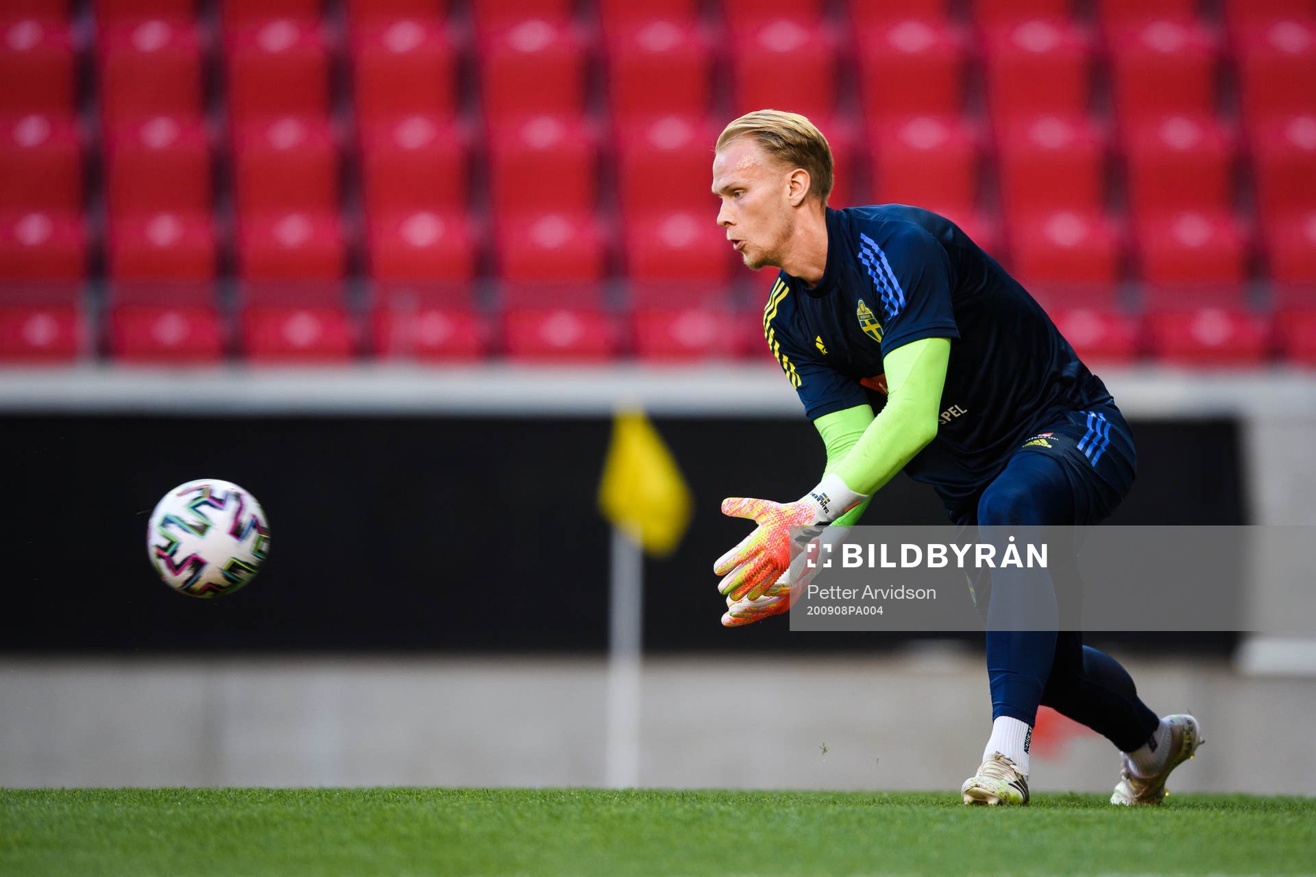 Goalkeeper Pontus Dahlberg of Sweden