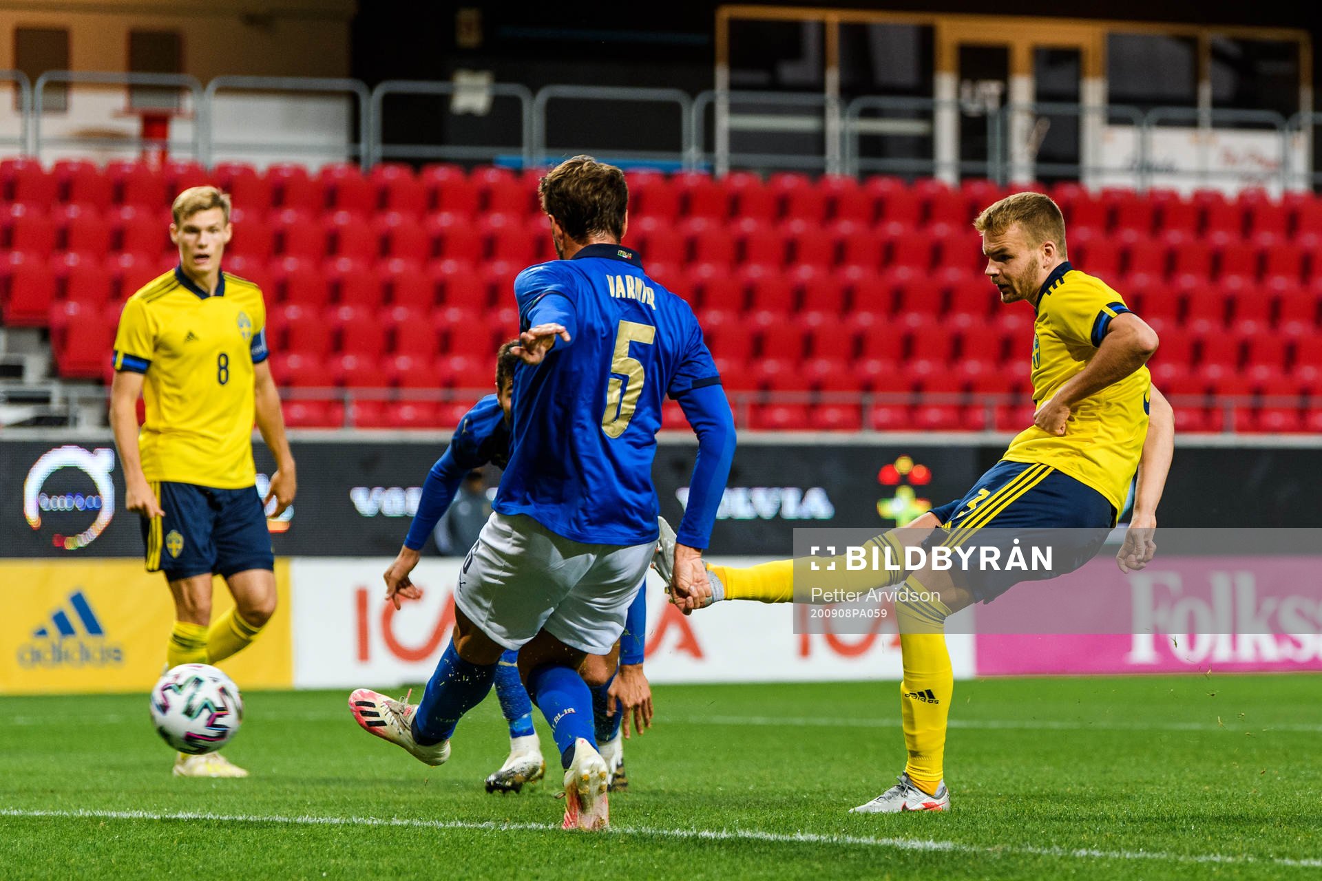 Gustav Henriksson of Sweden scores the 3-0 goal