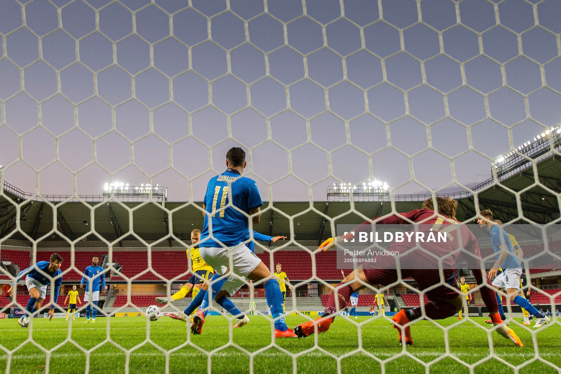 Gustav Henriksson of Sweden scores the 3-0 goal against