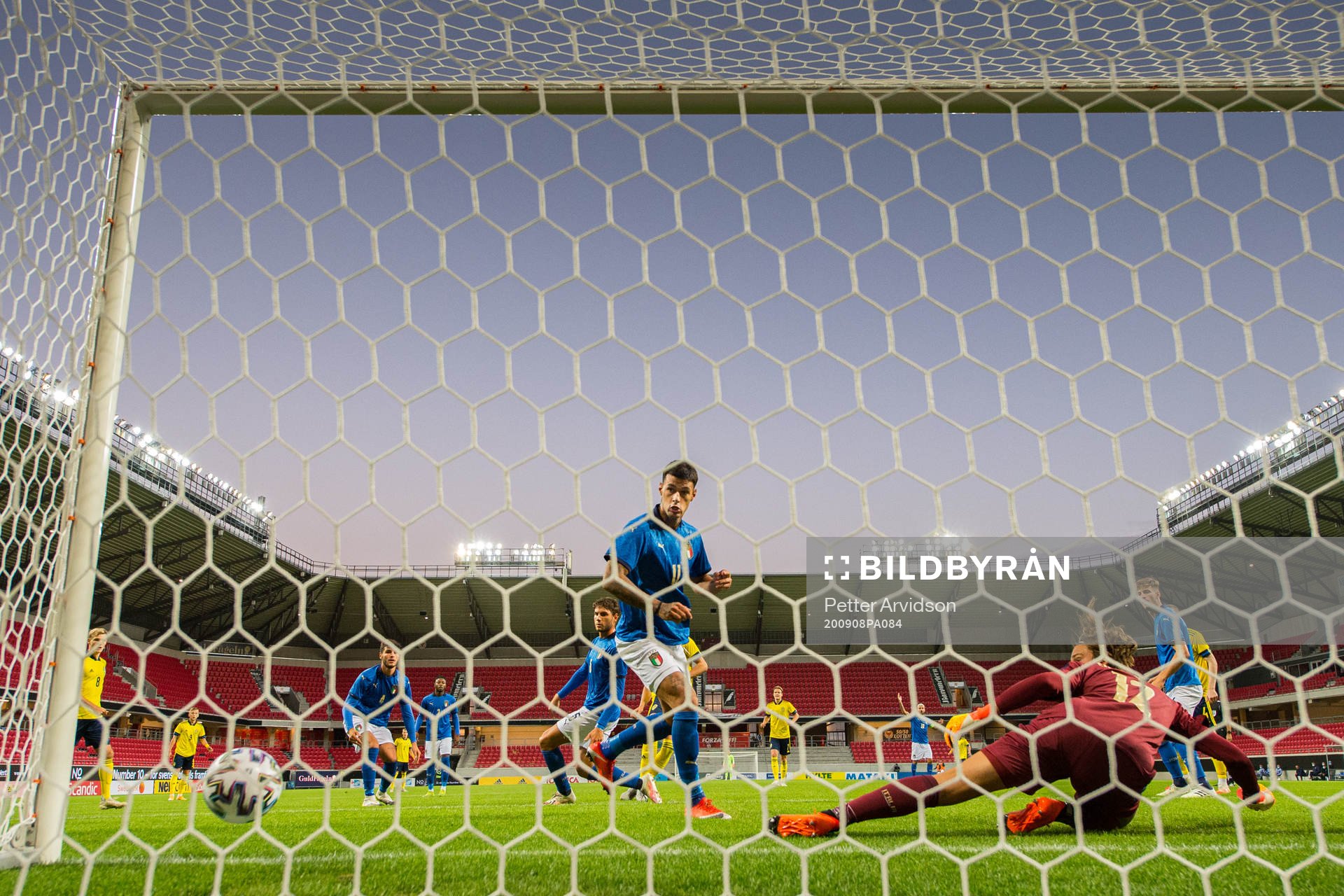 Gustav Henriksson of Sweden scores the 3-0 goal against