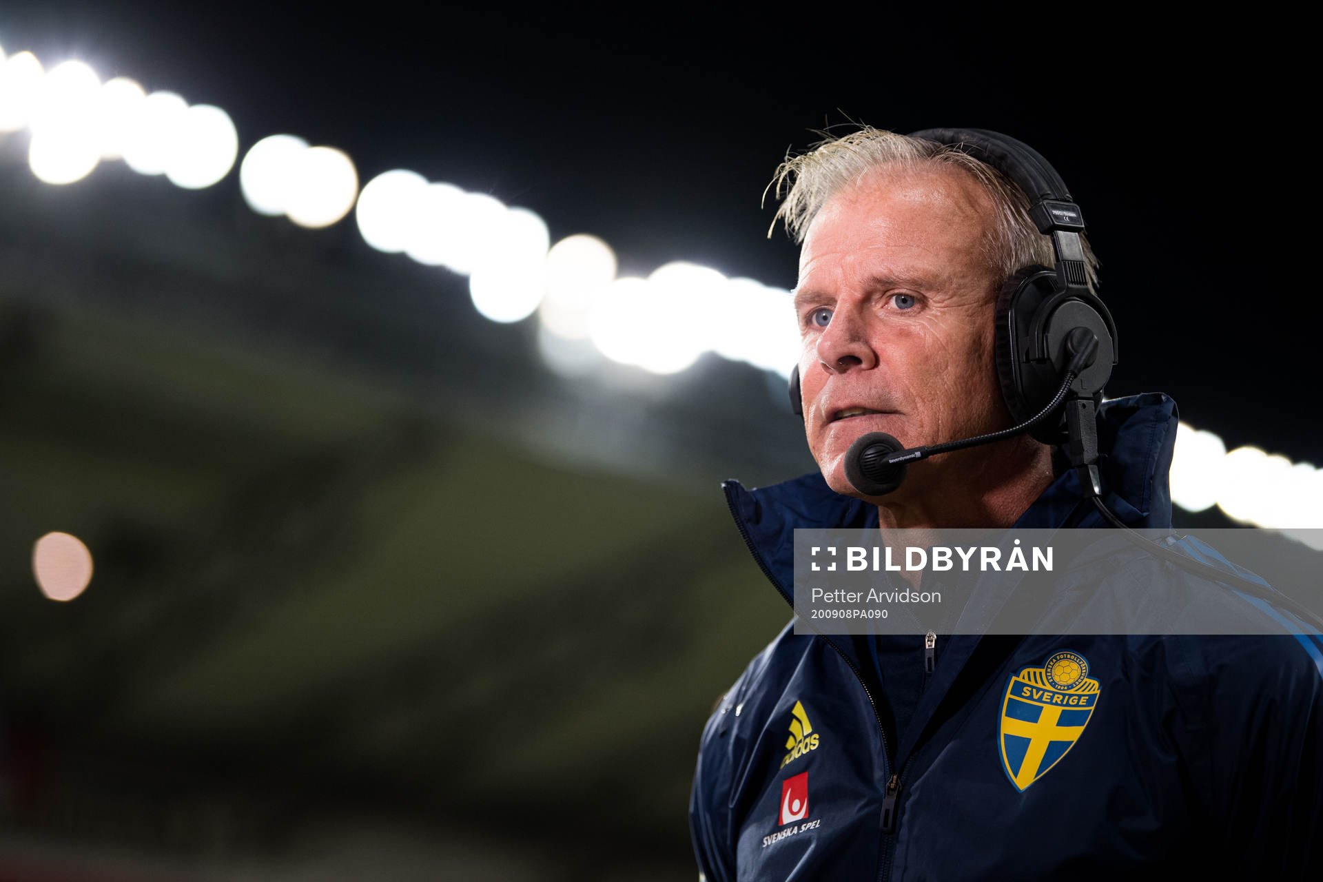 Head coach Roland Nilsson of Sweden is being interviewed