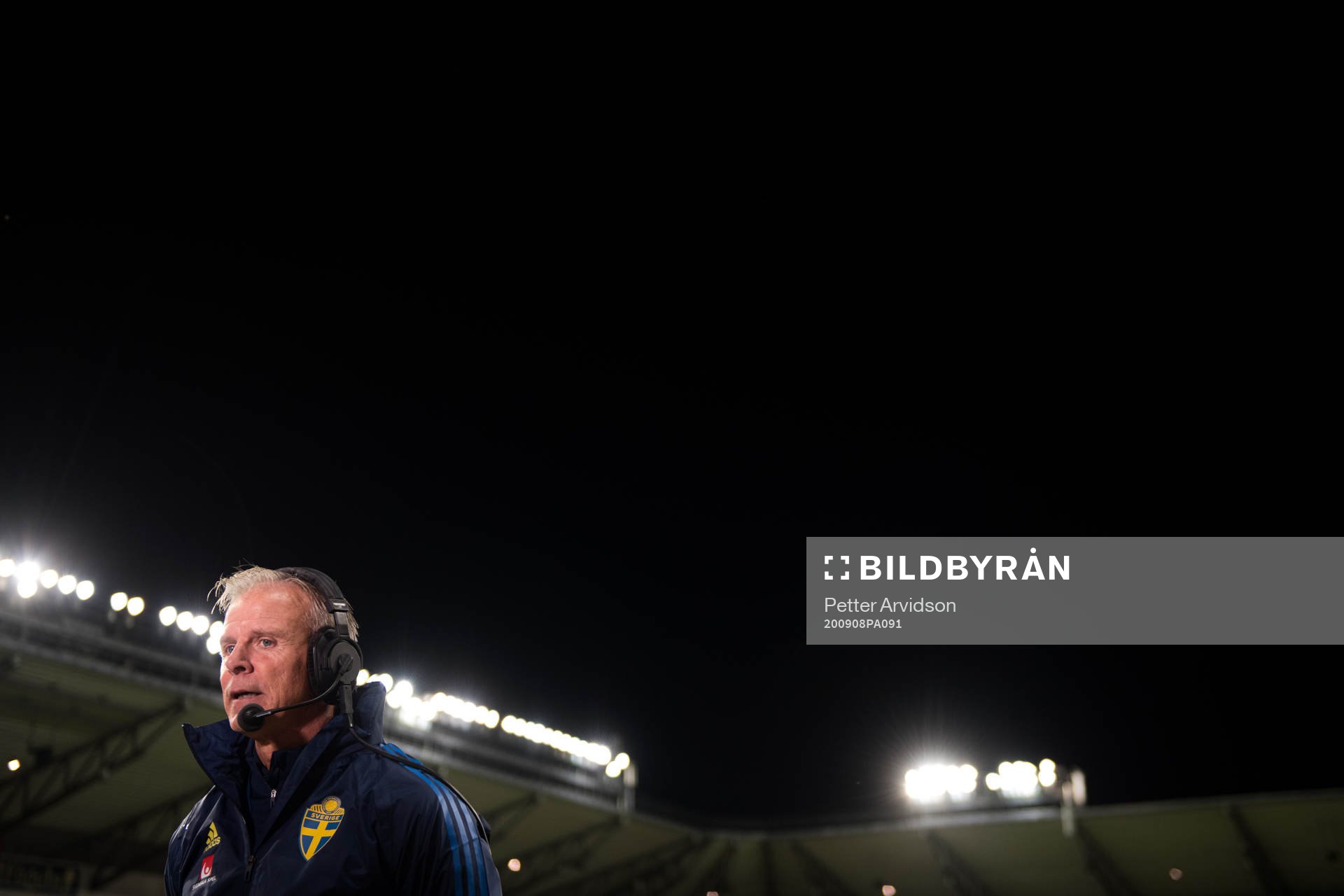 Head coach Roland Nilsson of Sweden is being interviewed