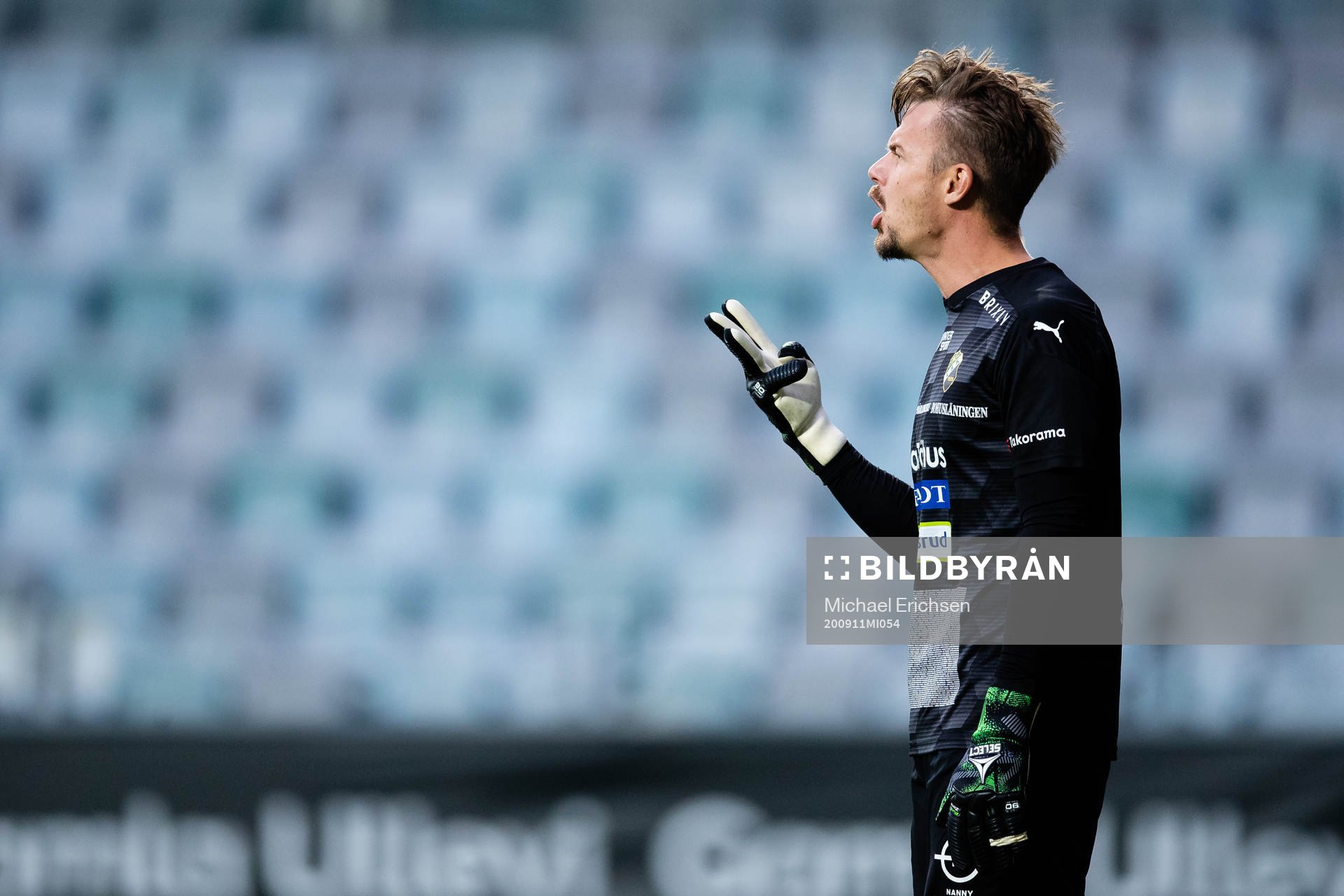 Ljungskiles målvakt Erik Dahlin under fotbollsmatchen i Superettan  mellan Örgryte och Ljungskile den 11 september 2020 i Göteborg.