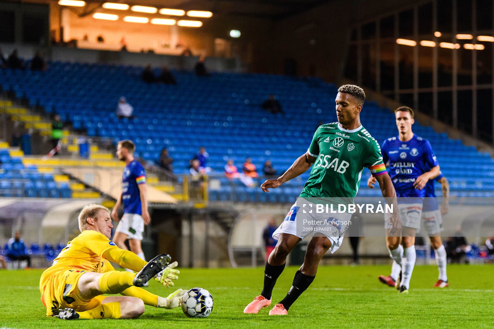 Trelleborgs målvakt Hampus Nilsson och Brages Seth Kanteh