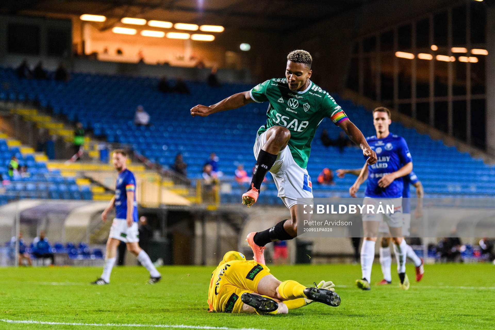 Trelleborgs målvakt Hampus Nilsson och Brages Seth Kanteh