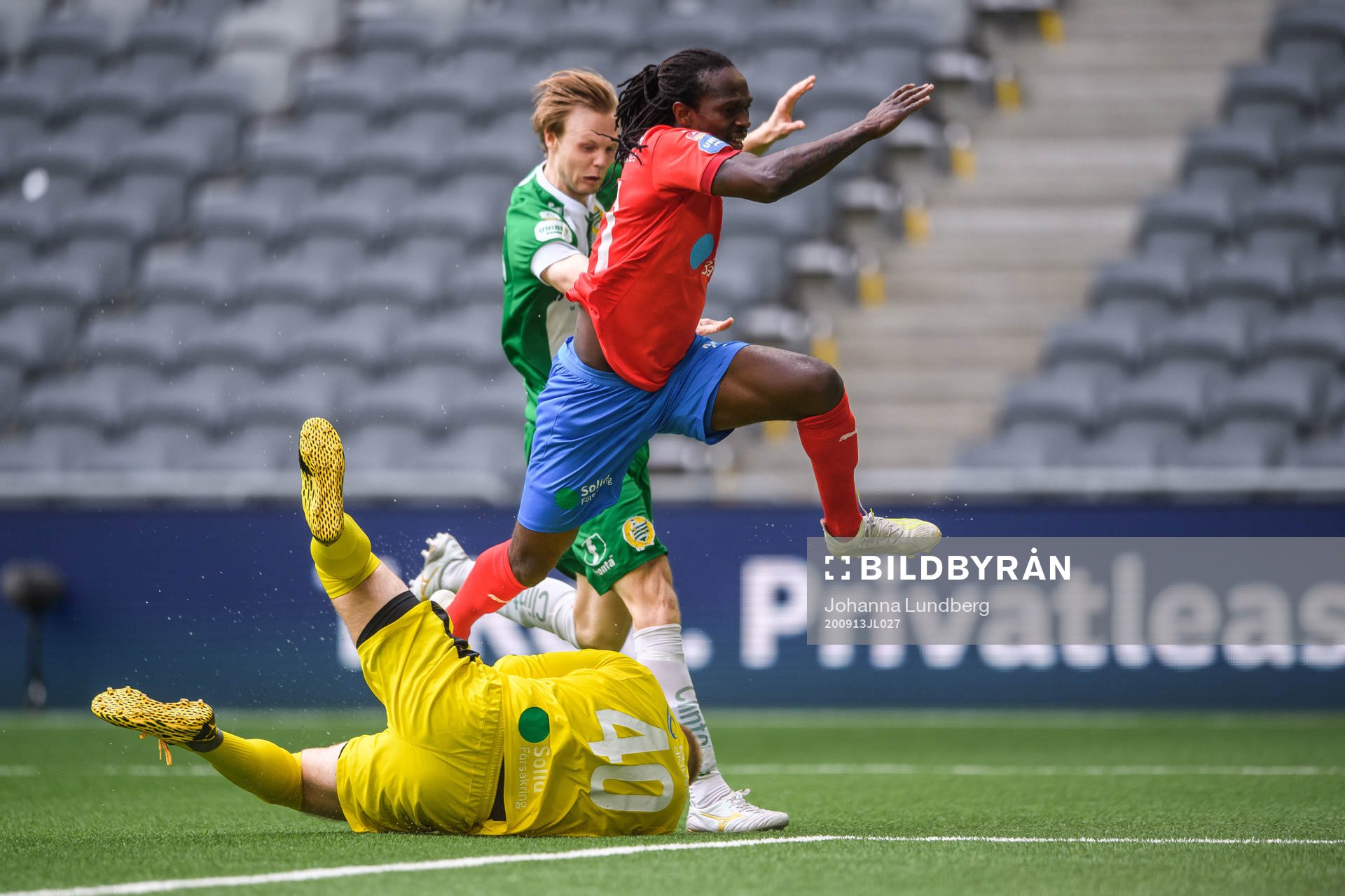 Helsingborgs Ian Pettersson och Kebba Ceesay