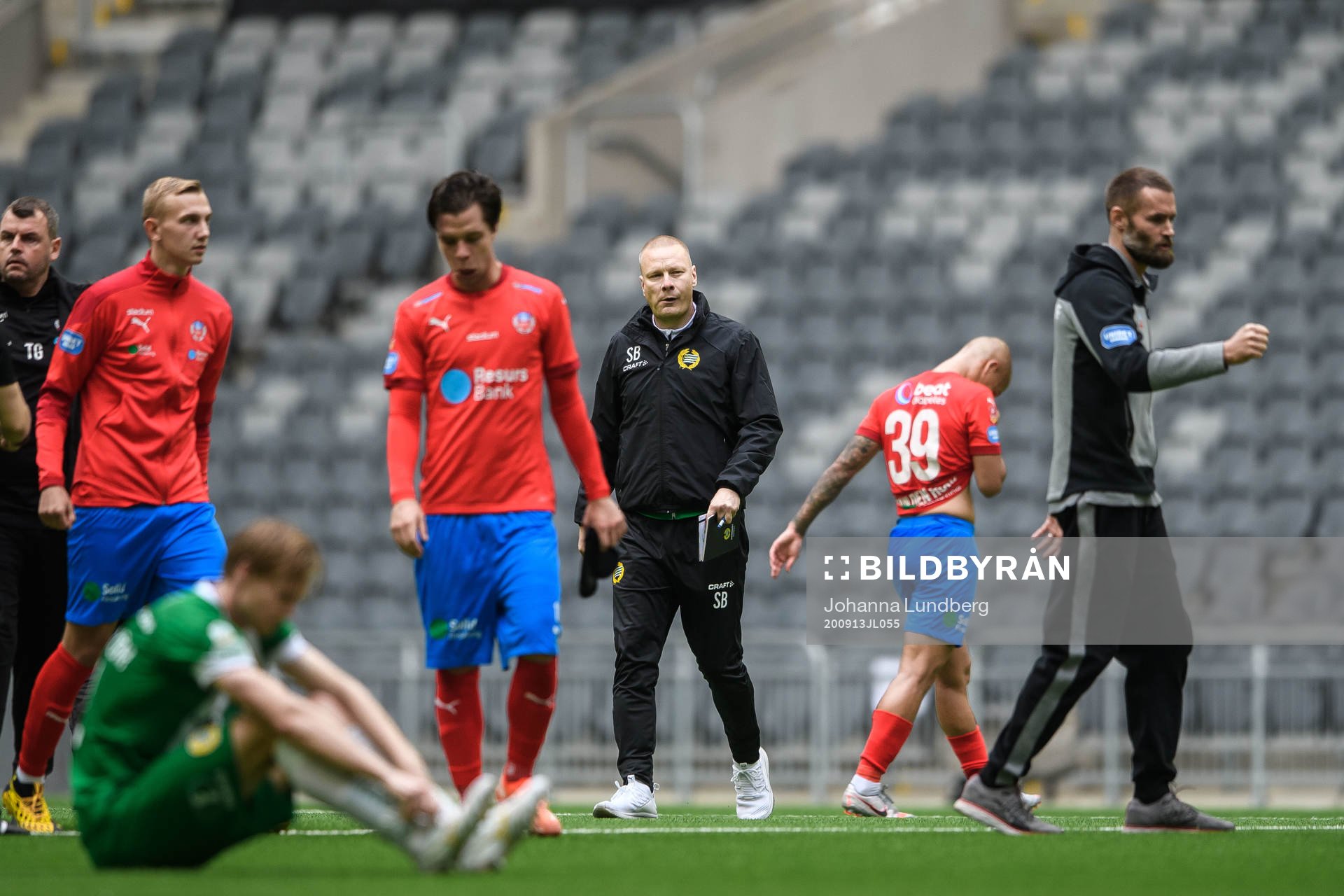 Hammarbys tränare Stefan Billborn deppar