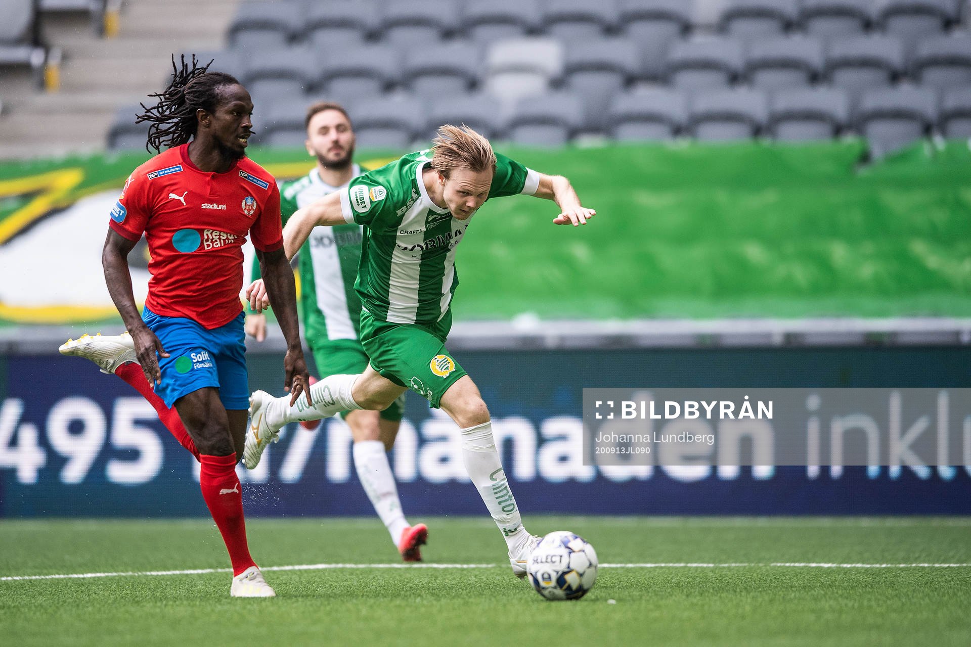 Helsingborgs Kebba Ceesay och Hammarbys Tim Söderström