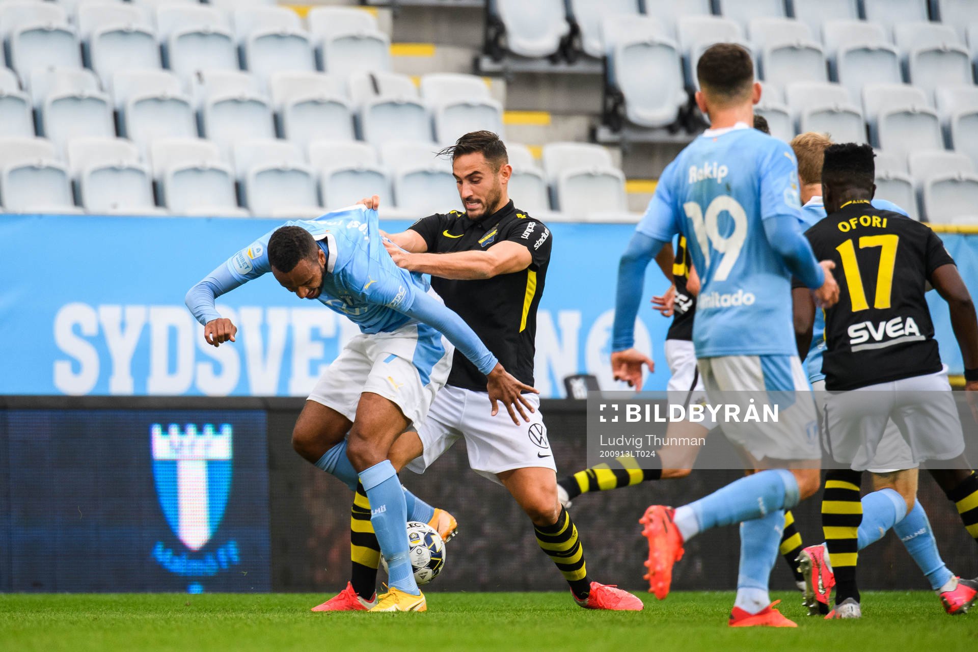 Malmö FFs Isaac Kiese Thelin och Sotirios Papagiannopoulos
