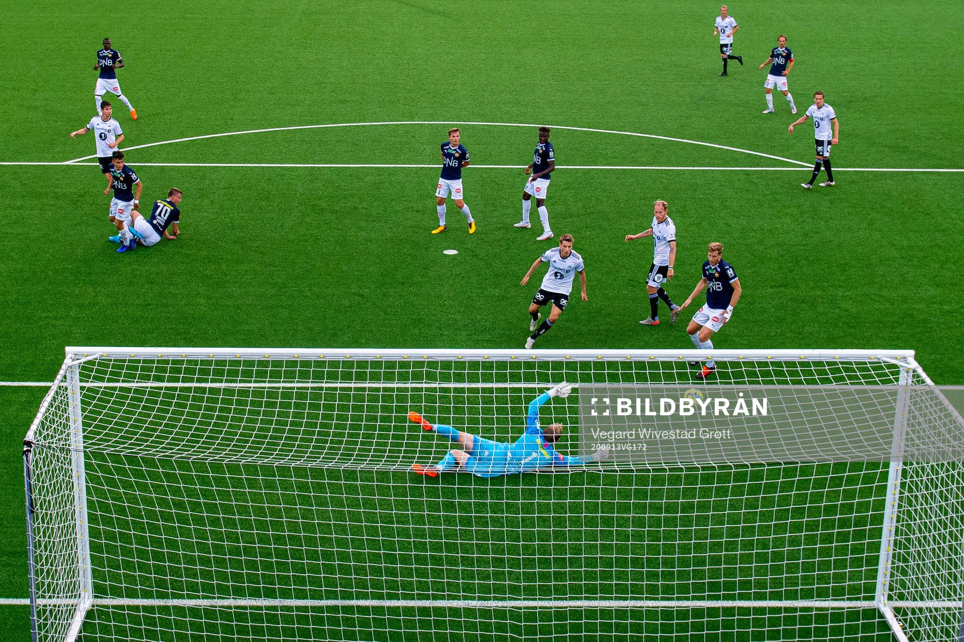 Torgeir Børven of Rosenborg sees his attempt being saved