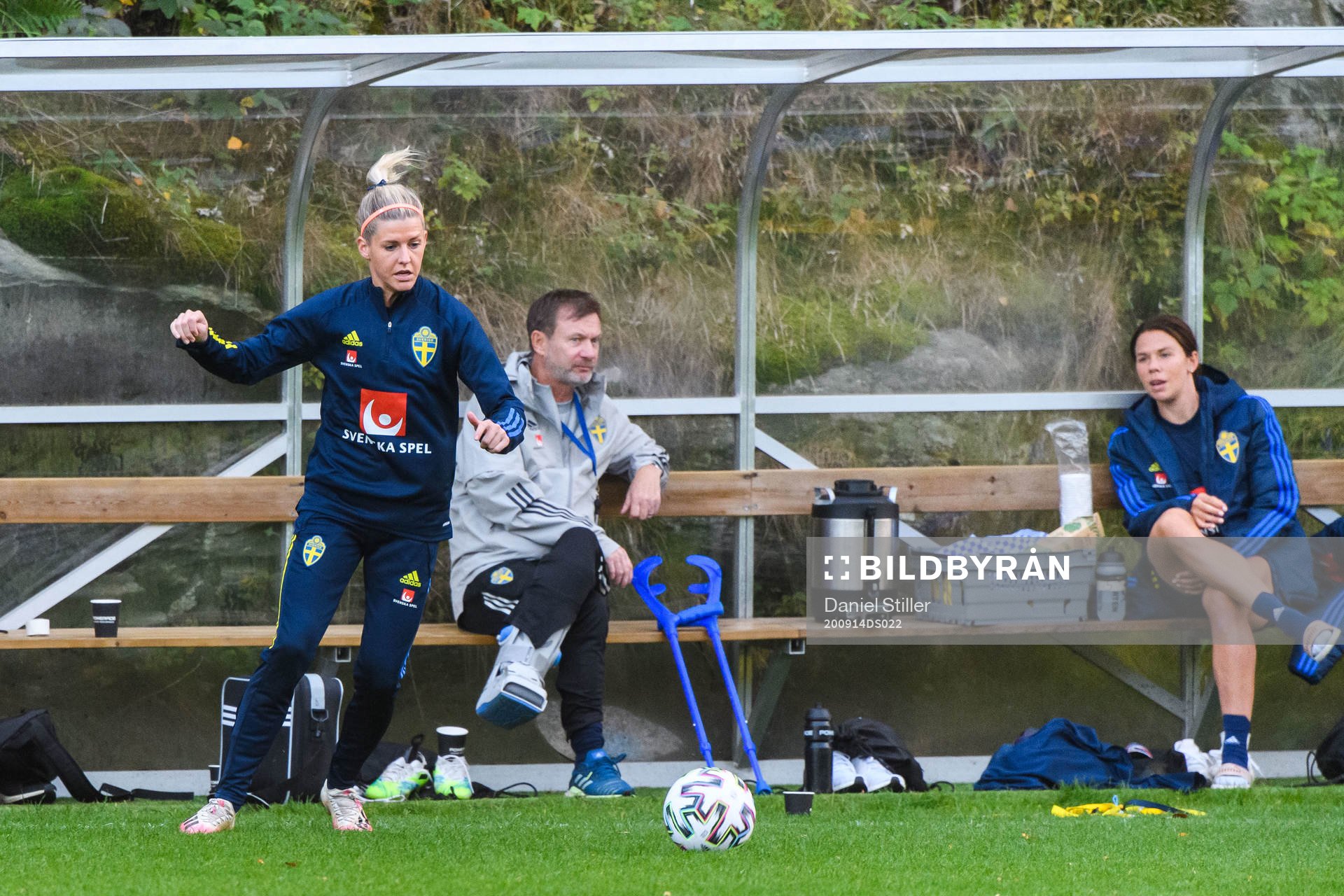 Olivia Schough and Peter Gerhardsson, head coach, of the