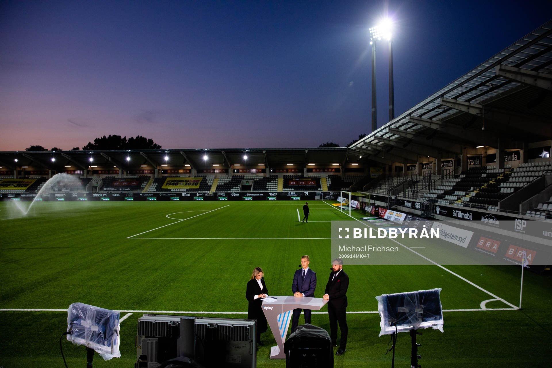 dplays studion under fotbollsmatchen i Allsvenskan mellan Häcken och Sirius den 14 september 2020 i Göteborg.