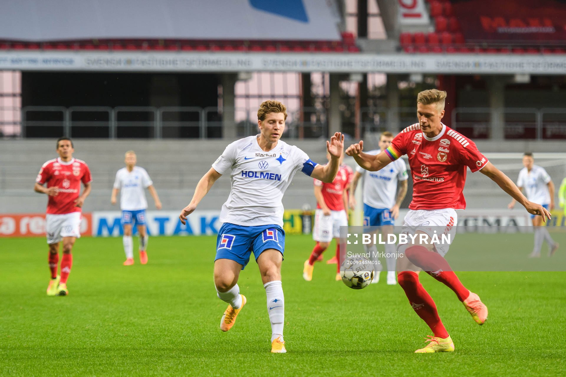 Kalmars Viktor Elm och IFK Norrköpings Alexander Fransson