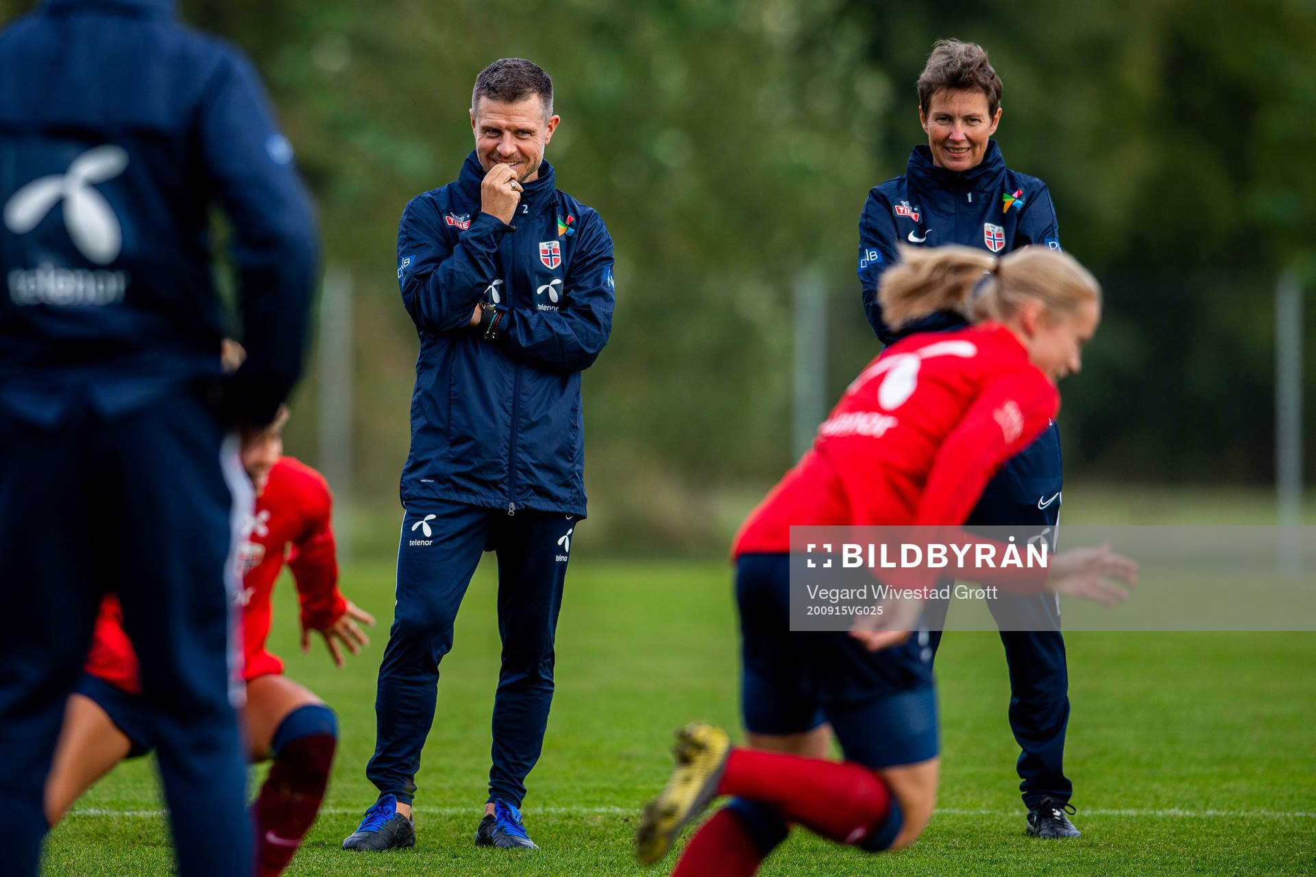 Alexander Straus, coach of Norway, and Lena Tyriberget