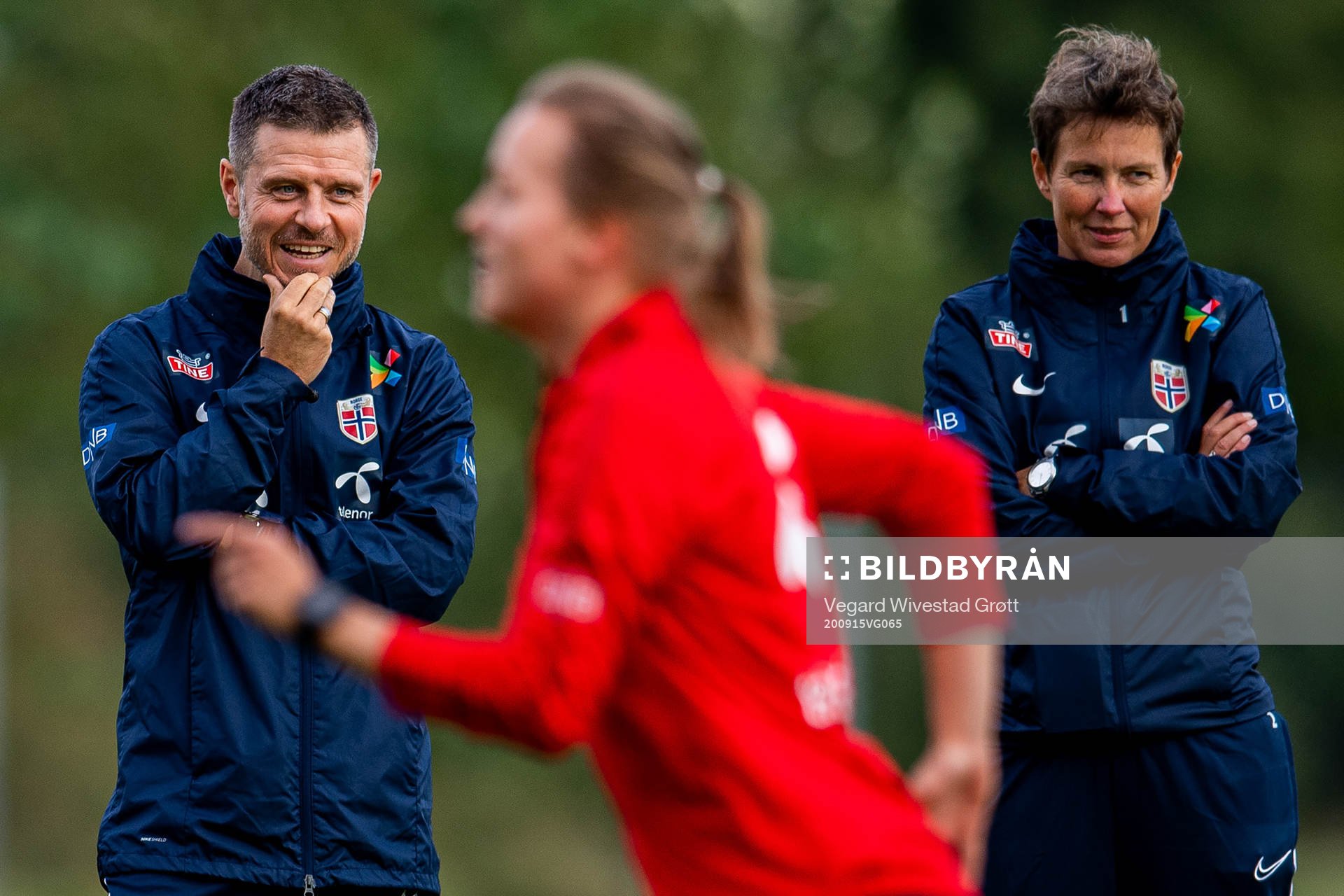 Alexander Straus, coach of Norway, and Lena Tyriberget