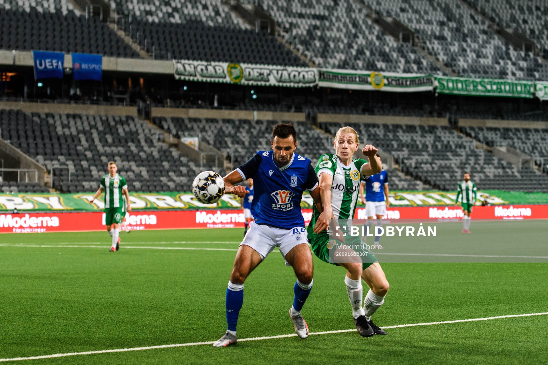 Alan Czerwinski of Lech Poznan and Gustav Ludwigson of