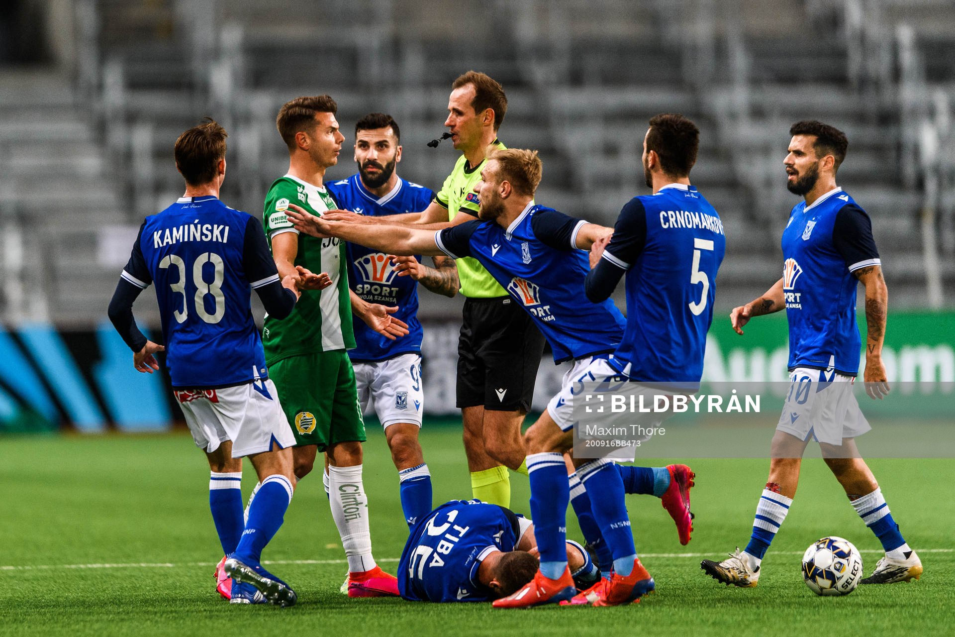 Alexander Kacaniklic of Hammarby during the UEFA Europa League qualifying match between Hammarby and Lech Poznan on September 16, 2020 in Stockholm.