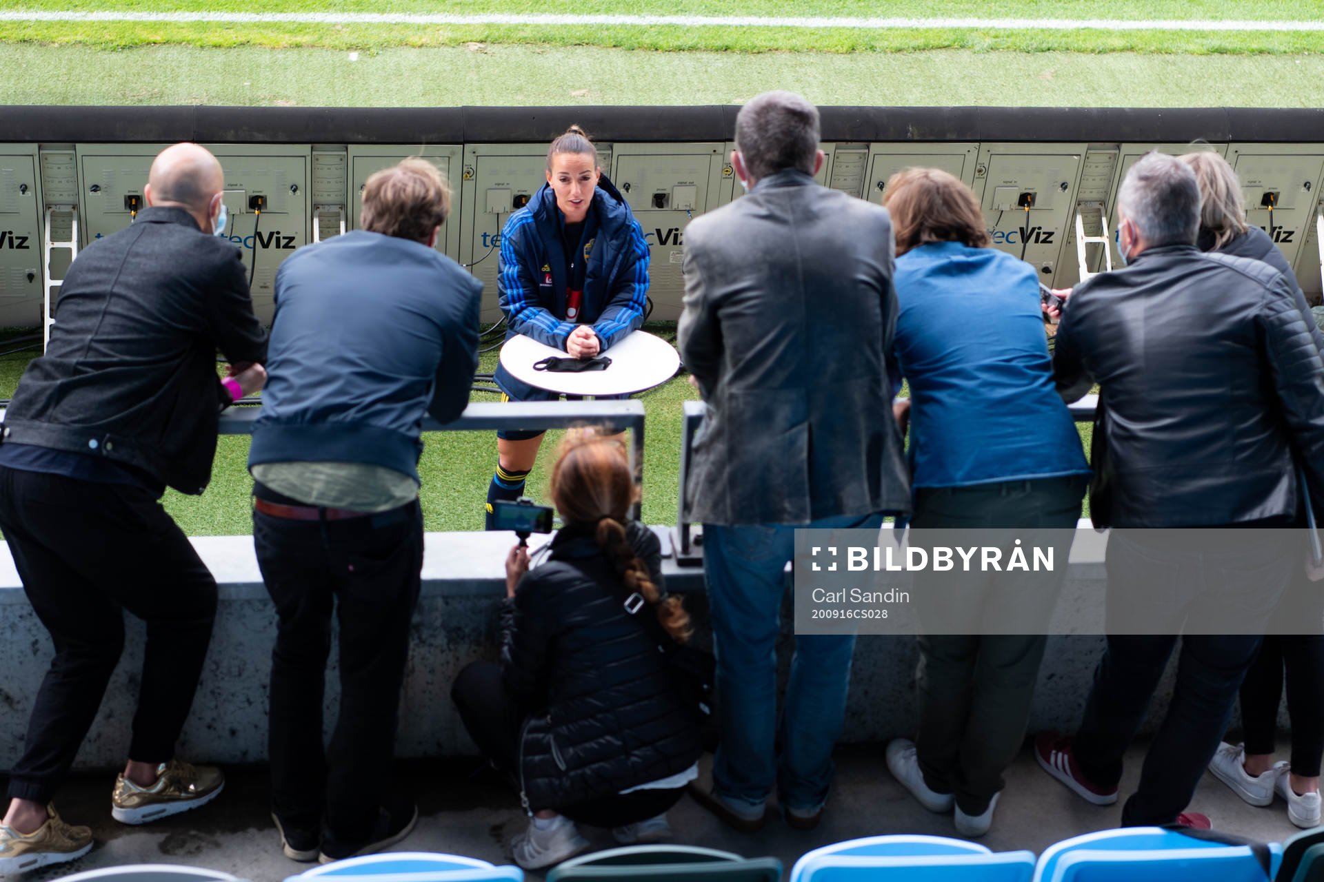 Kosovare Asllani is being interviewed