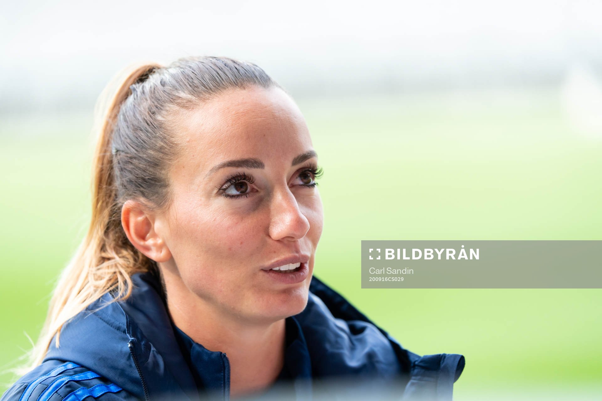 Kosovare Asllani is being interviewed