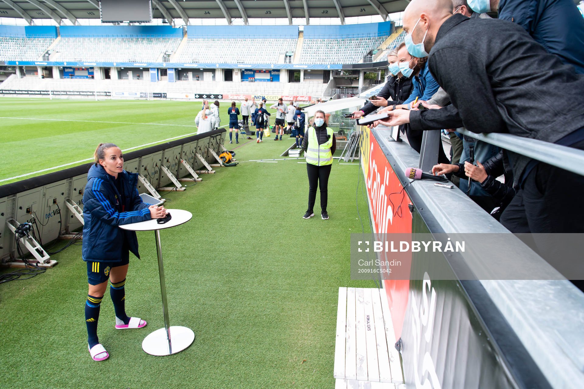 Kosovare Asllani is being interviewed