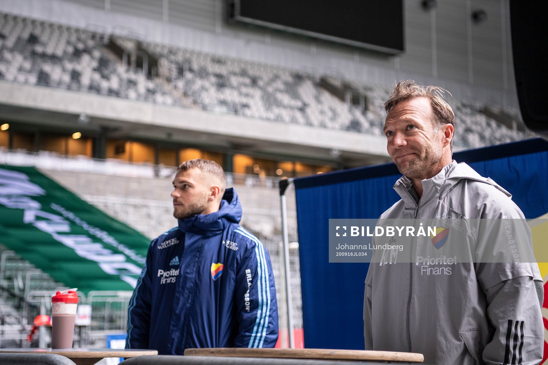 Djurgårdens Jesper Karlström och tränare Kim Bergstrand