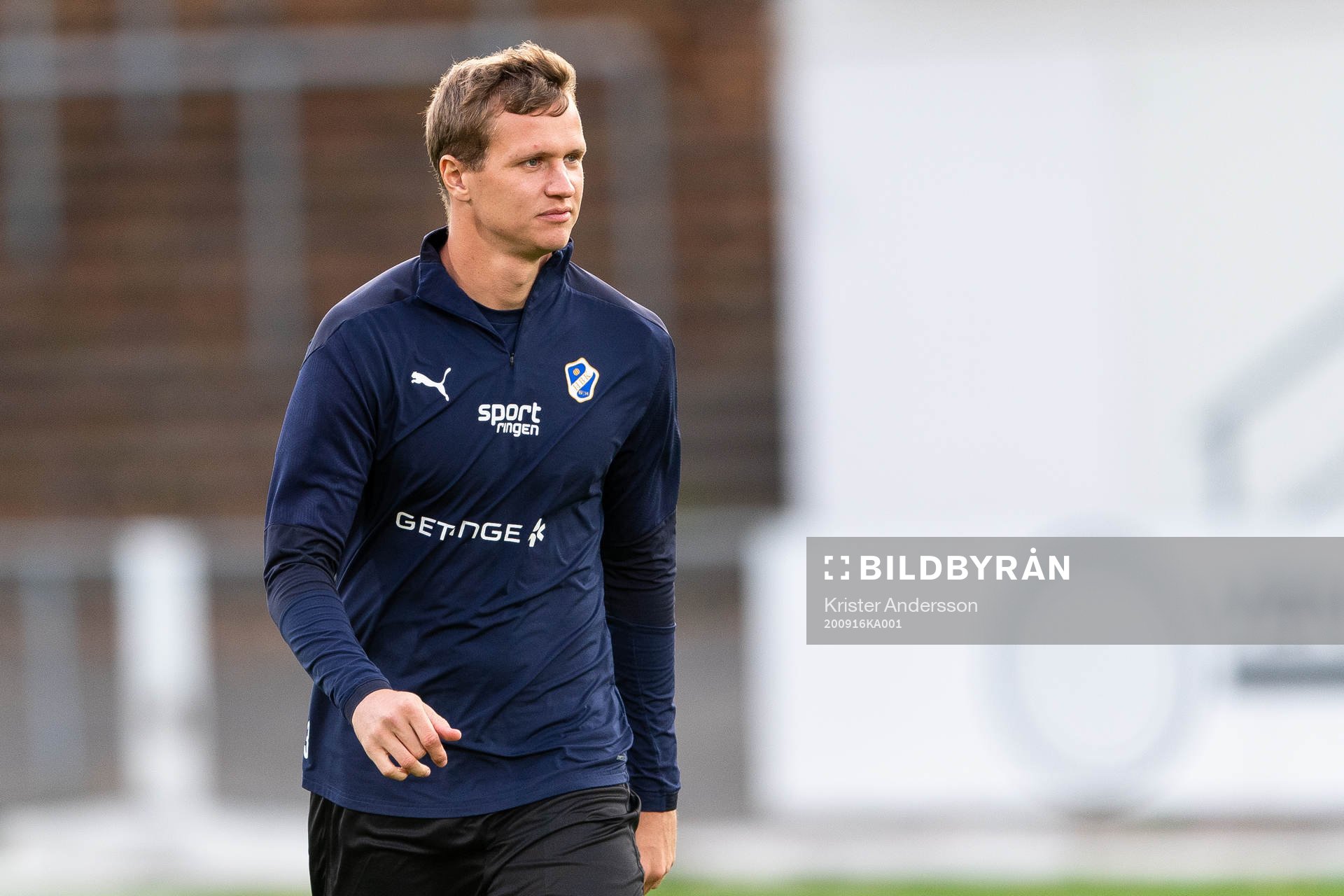 Halmstads Alexander Berntsson före fotbollsmatchen i