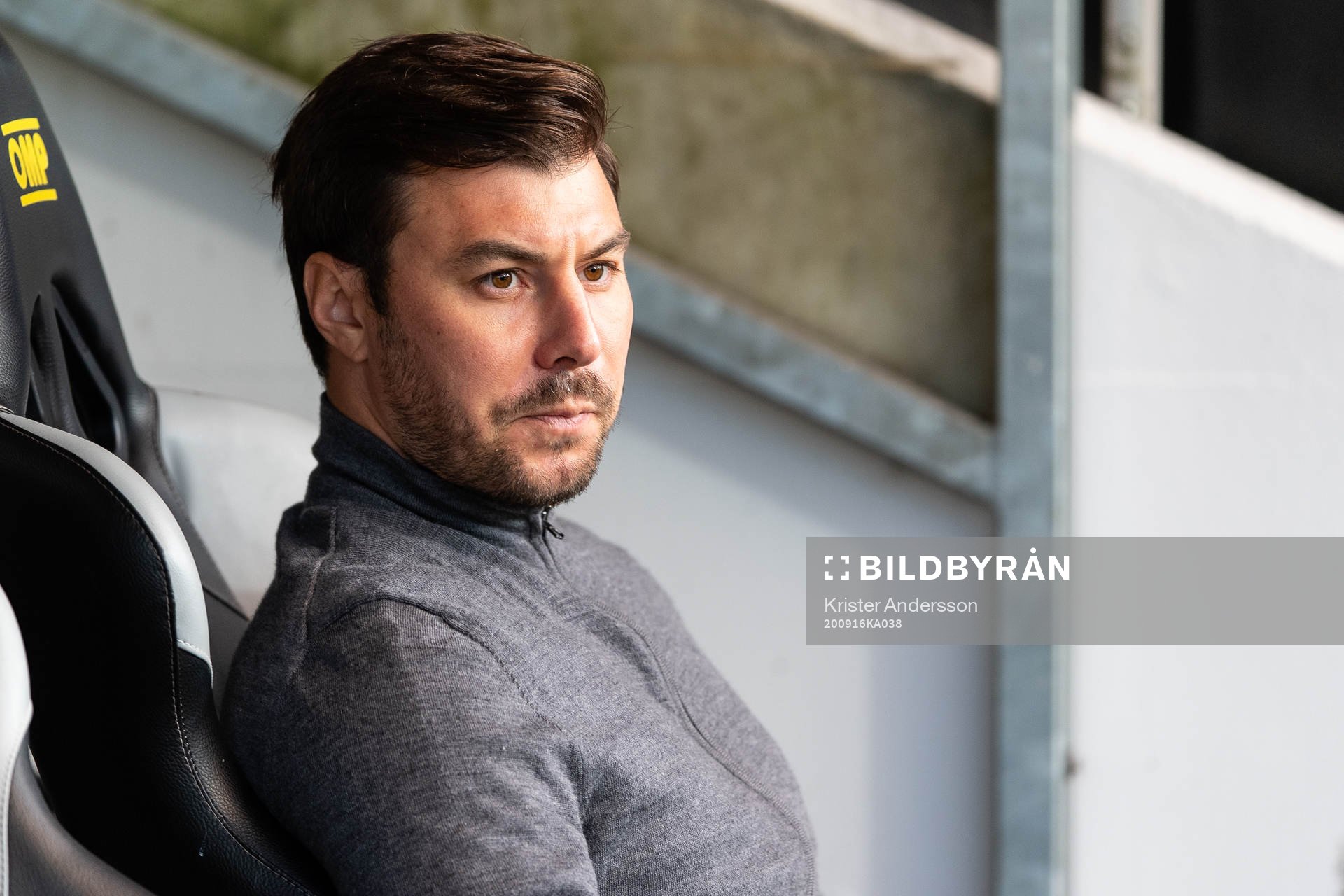Umeås Umeås tränare Brian Clarhaut under fotbollsmatchen i Superettan  mellan Halmstad och Umeå FC den 16 september 2020 i Halmstad.