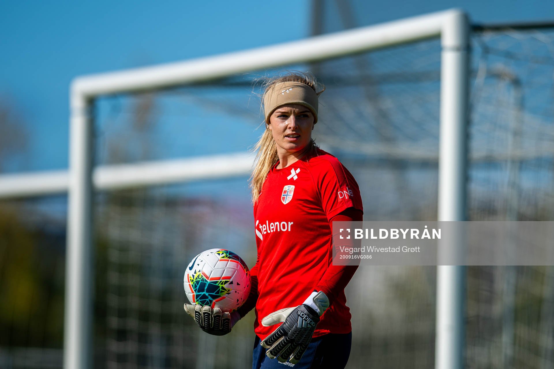 Goalkeeper Guro Pettersen of the Norwegian women’s