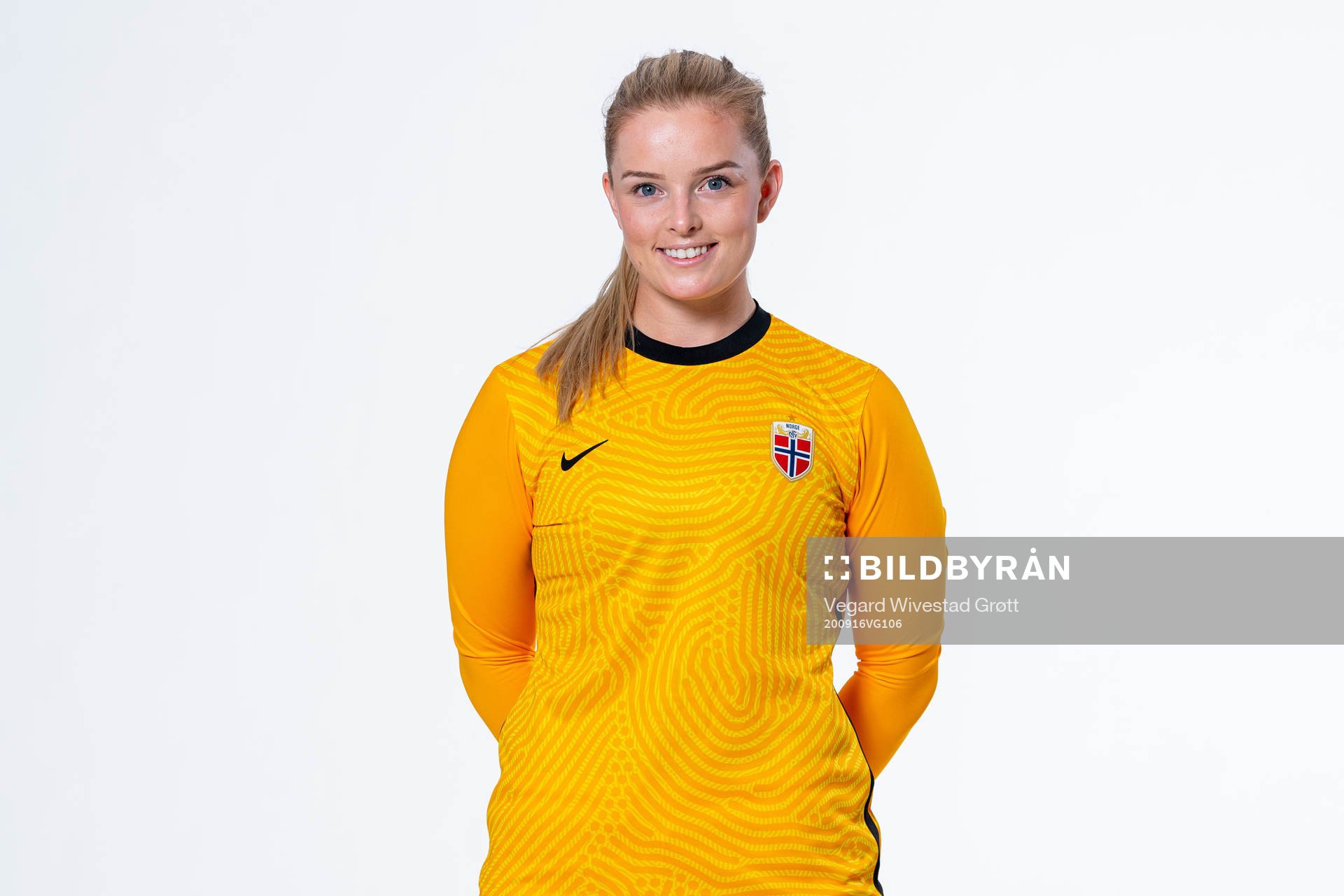 Goalkeeper Guro Pettersen of the Norwegian women’s