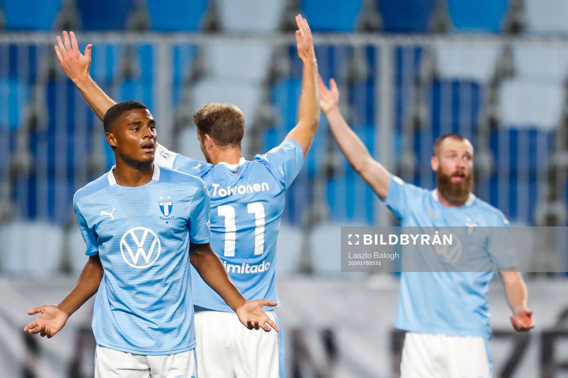 Amin Sarr, Ola Toivonen and Jo Inge Berget of Malmö FF