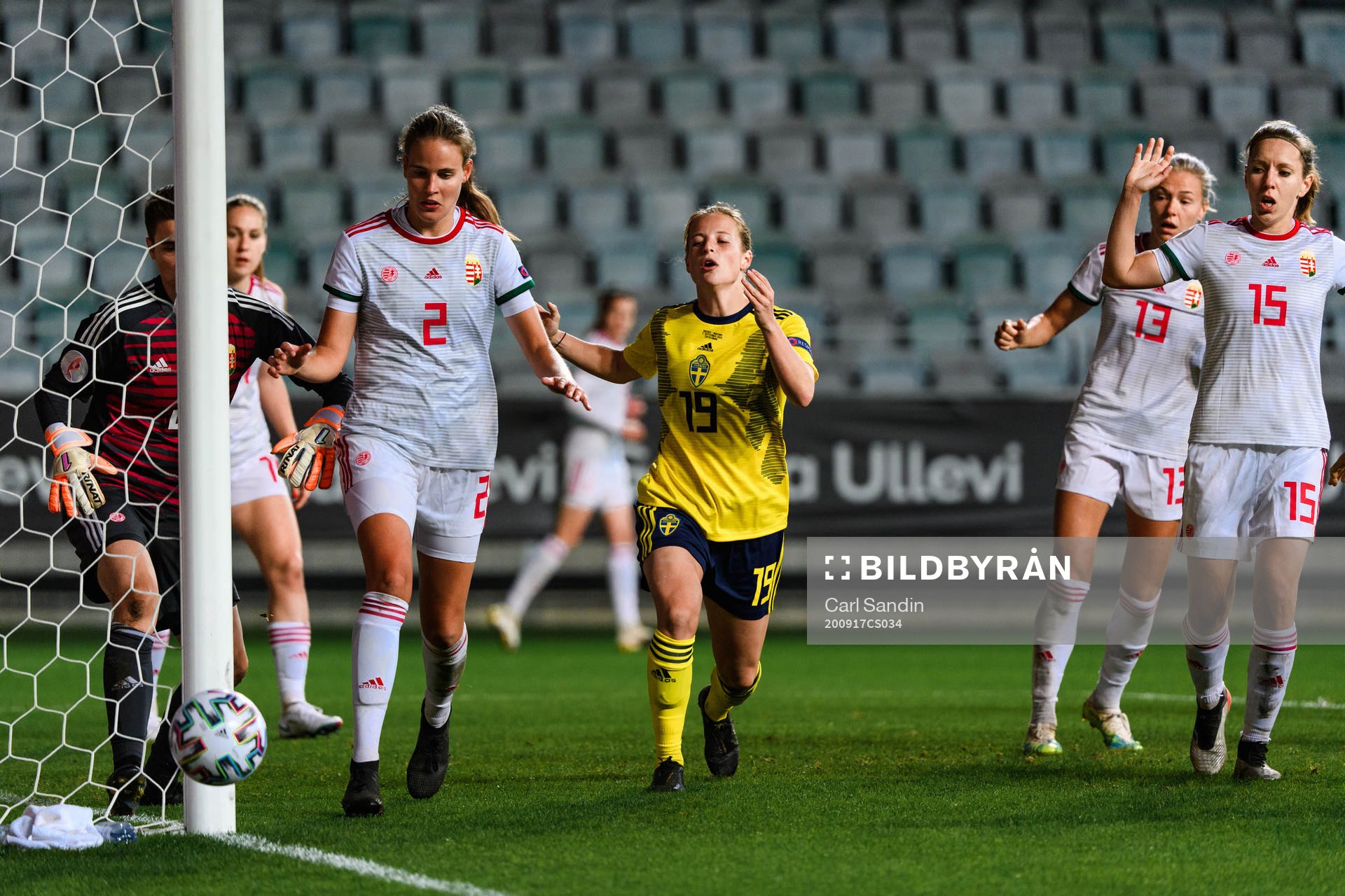Anna Anvegård of Sweden looks dejected