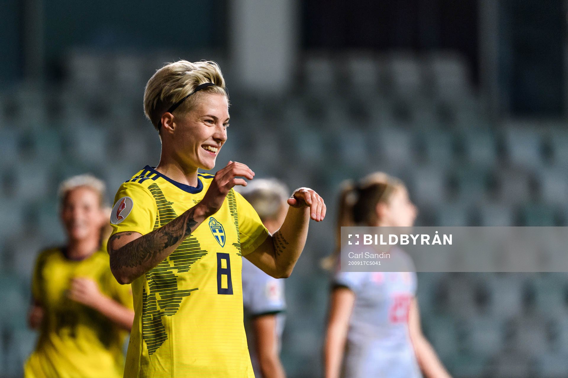 Lina Hurtig of Sweden celebrates the 5-0 goal