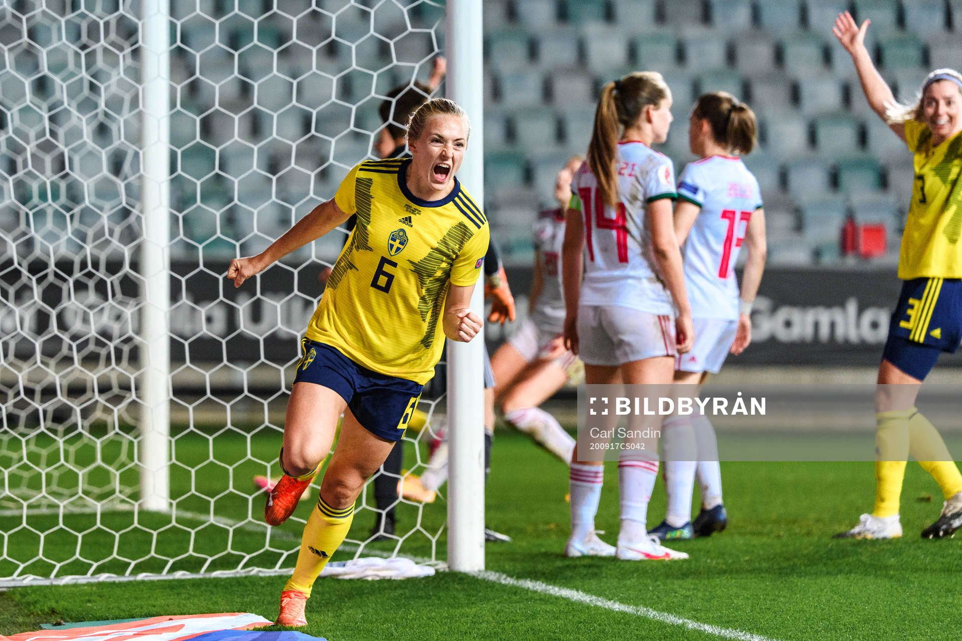 Magdalena Eriksson of Sweden celebrates the 4-0 goal